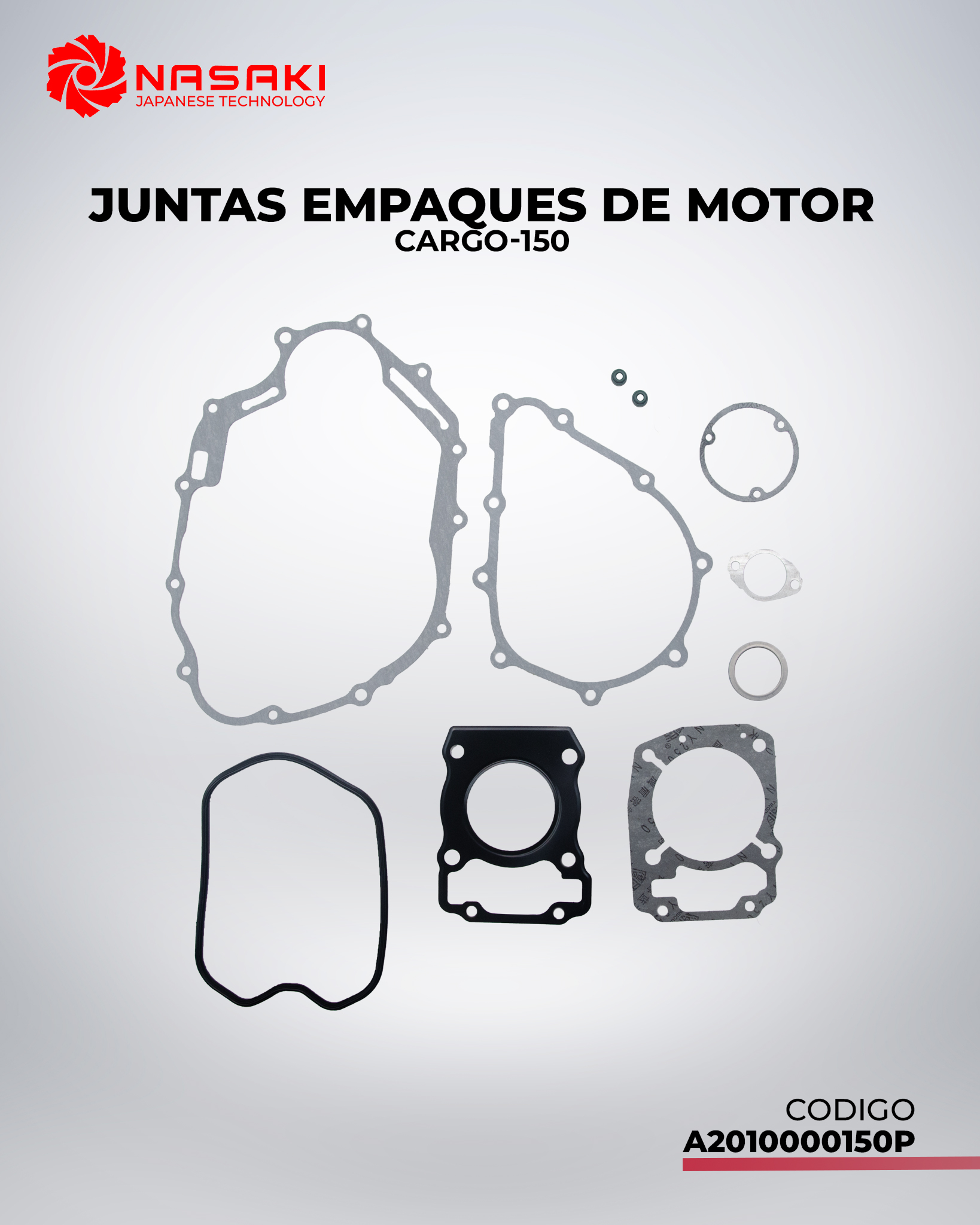 JUNTAS EMPAQUES DE MOTOR CARGO-150