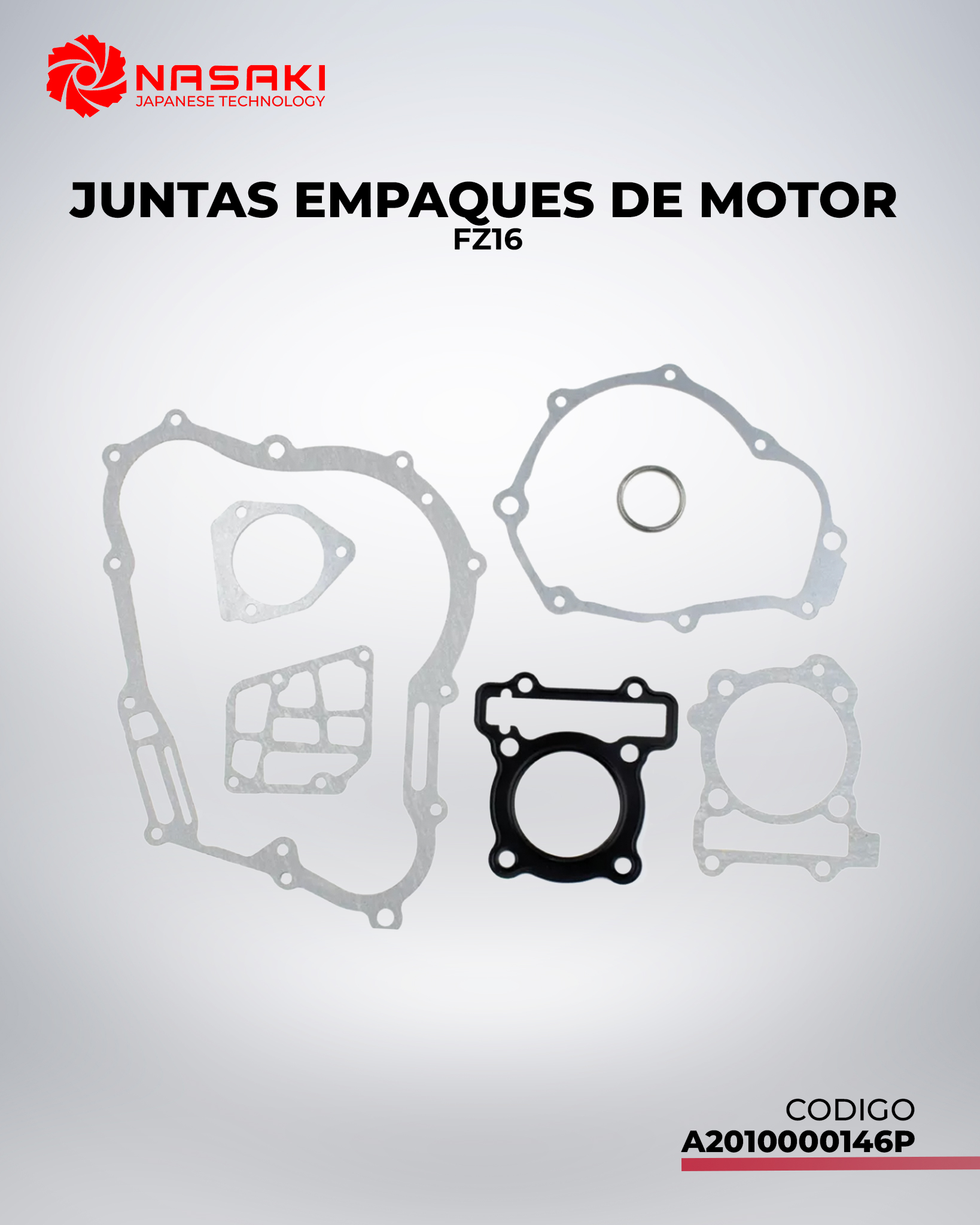 JUNTAS EMPAQUES DE MOTOR FZ16