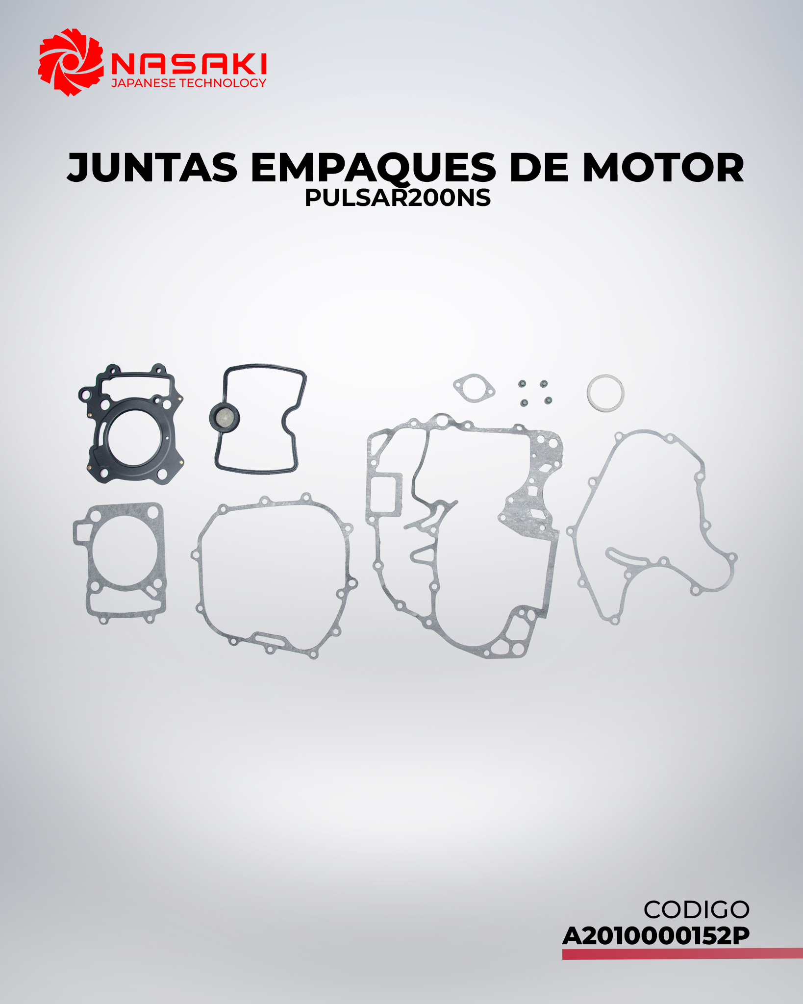 JUNTAS EMPAQUES DE MOTOR PULSAR200NS
