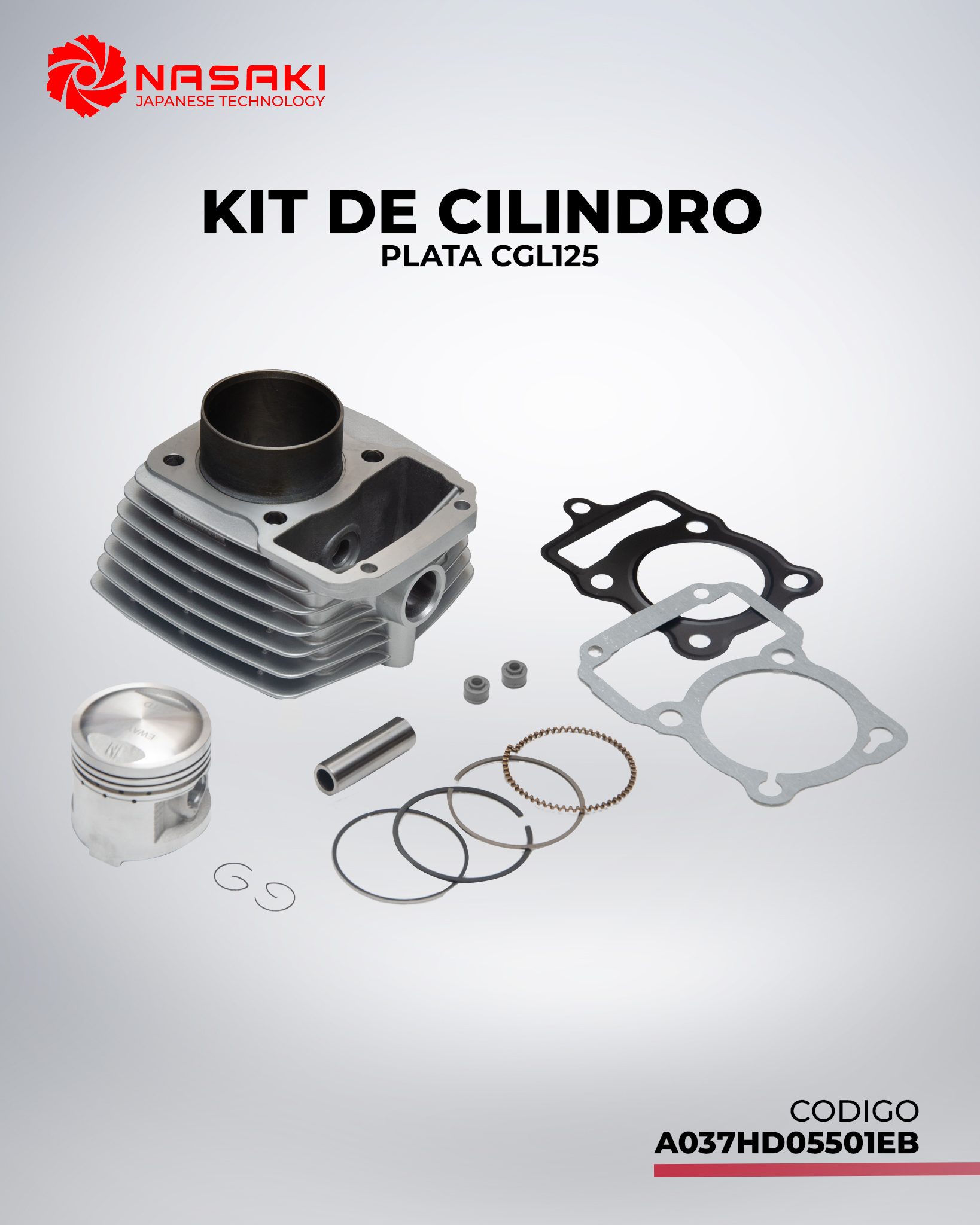 KIT DE CILINDRO PLATA CGL125 TOOL