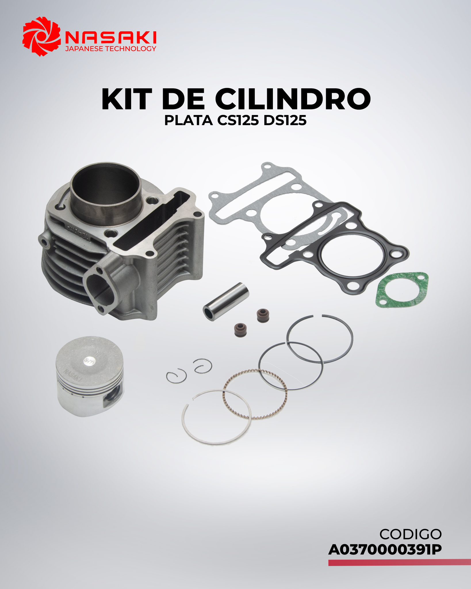 KIT DE CILINDRO PLATA CS125 DS125