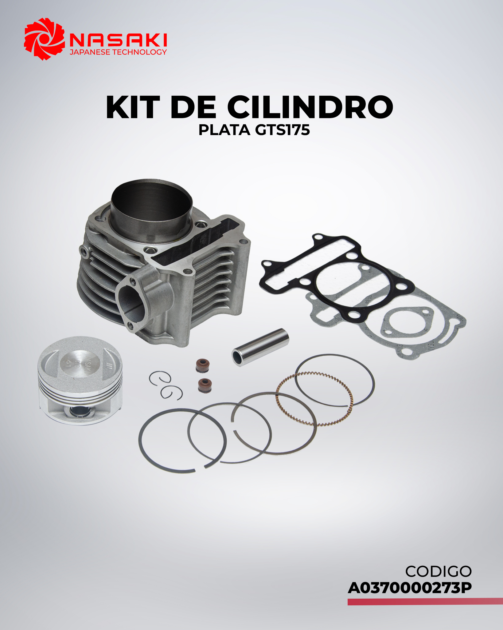 KIT DE CILINDRO PLATA GTS175