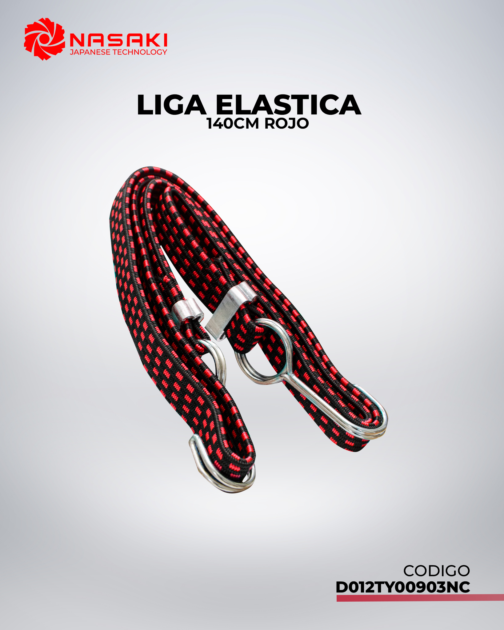 LIGA ELASTICA (PLANA)140CM ROJO
