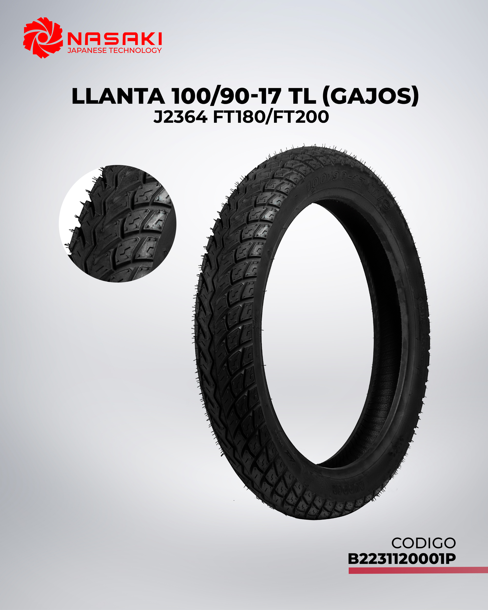LLANTA 100-90-17 T-J2364
