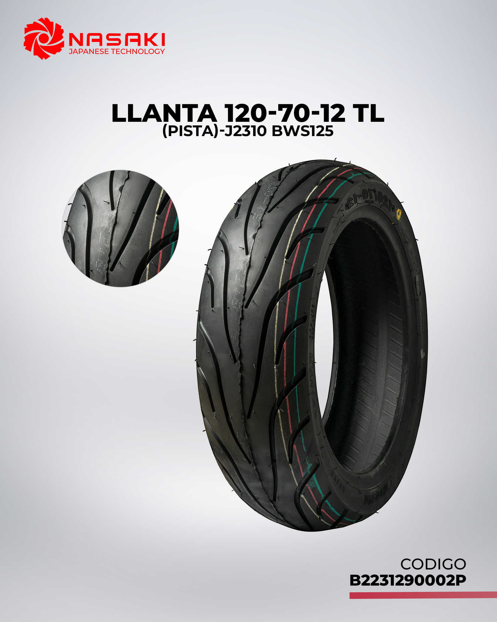 LLANTA 120-70-12 TL-J2310