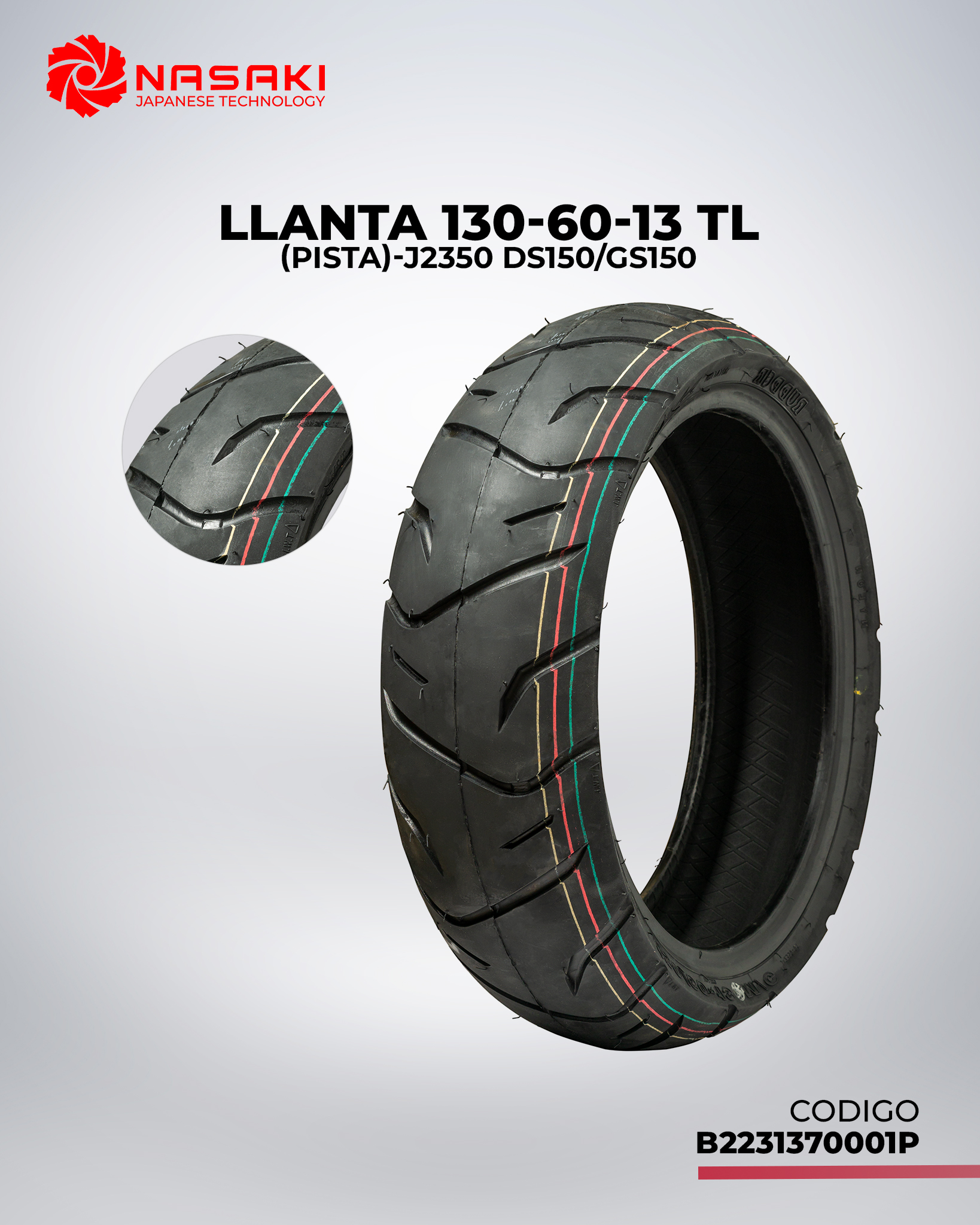 LLANTA 130-60-13 TL-J2350 OFERTA