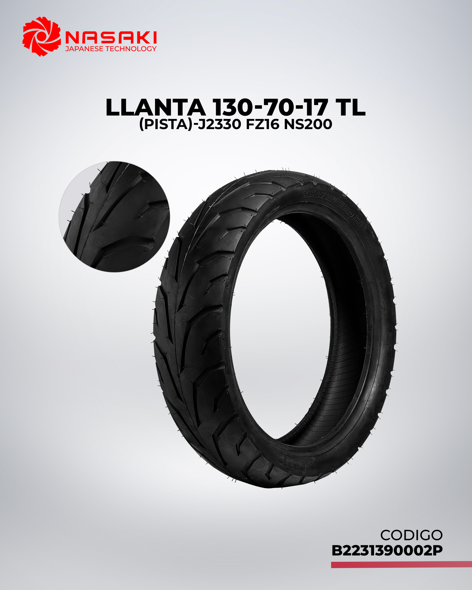 LLANTA 130-70-17 TL-J2330