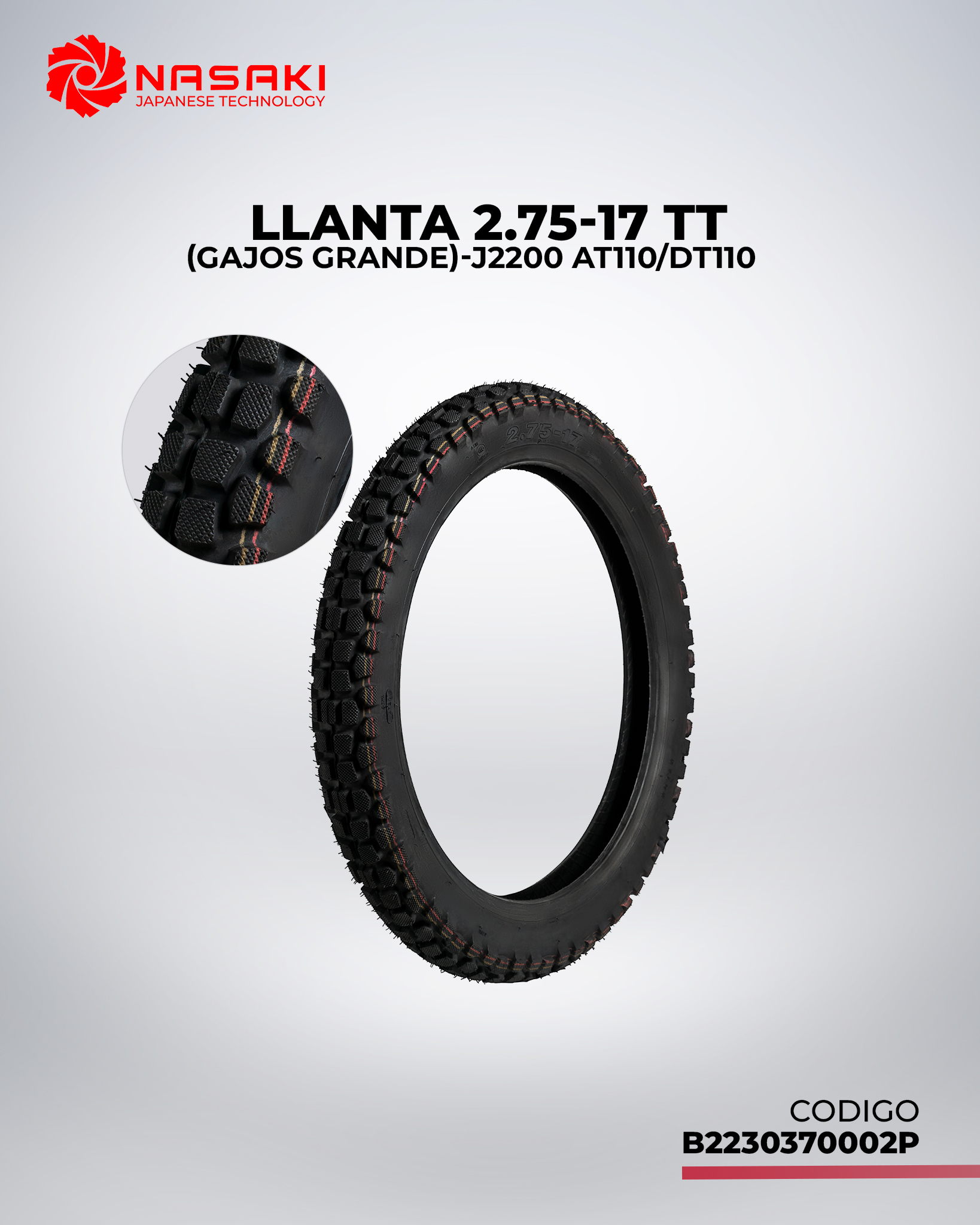 LLANTA 2.75-17 TT-J2200