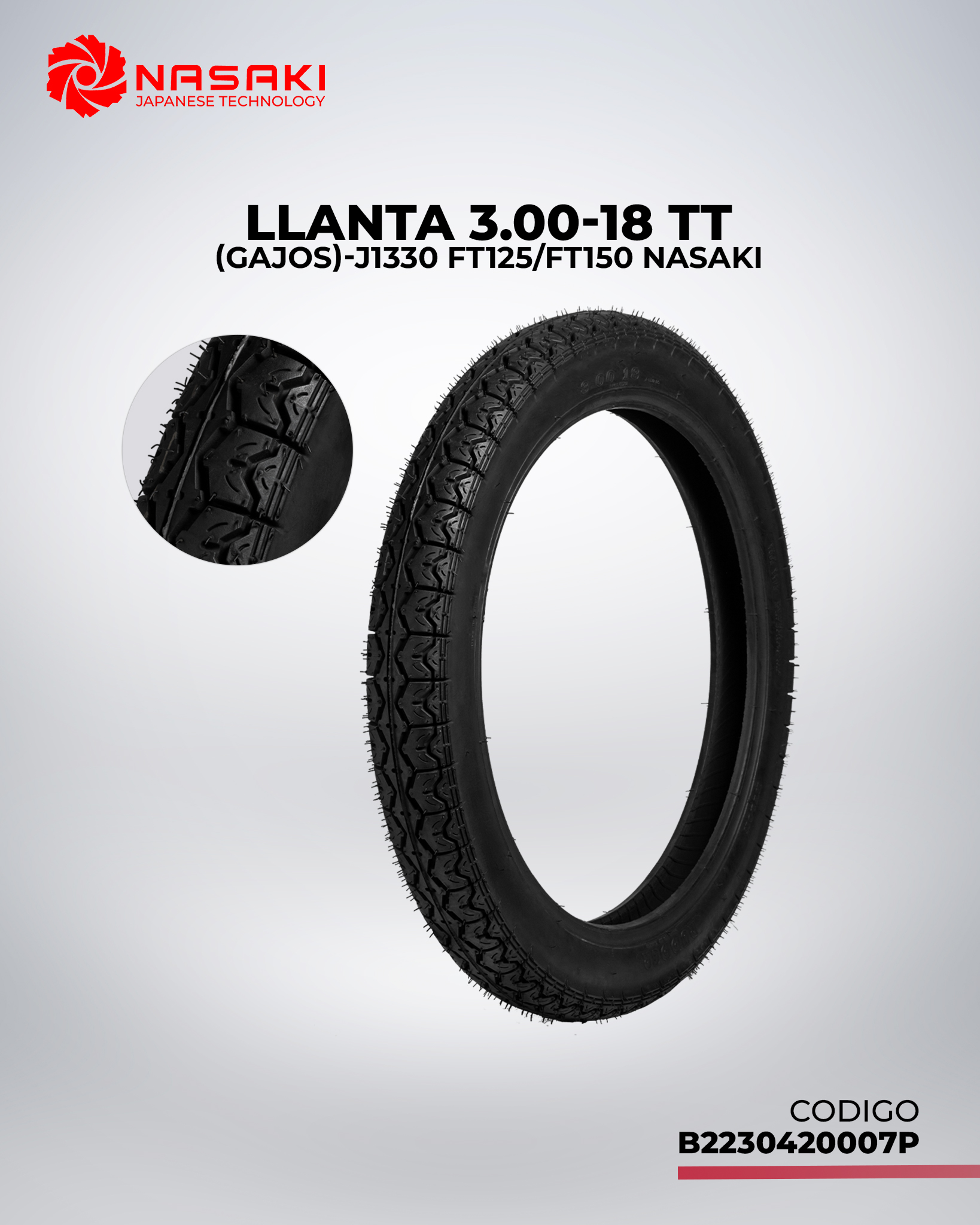 LLANTA 3.00-18 TT-J1330