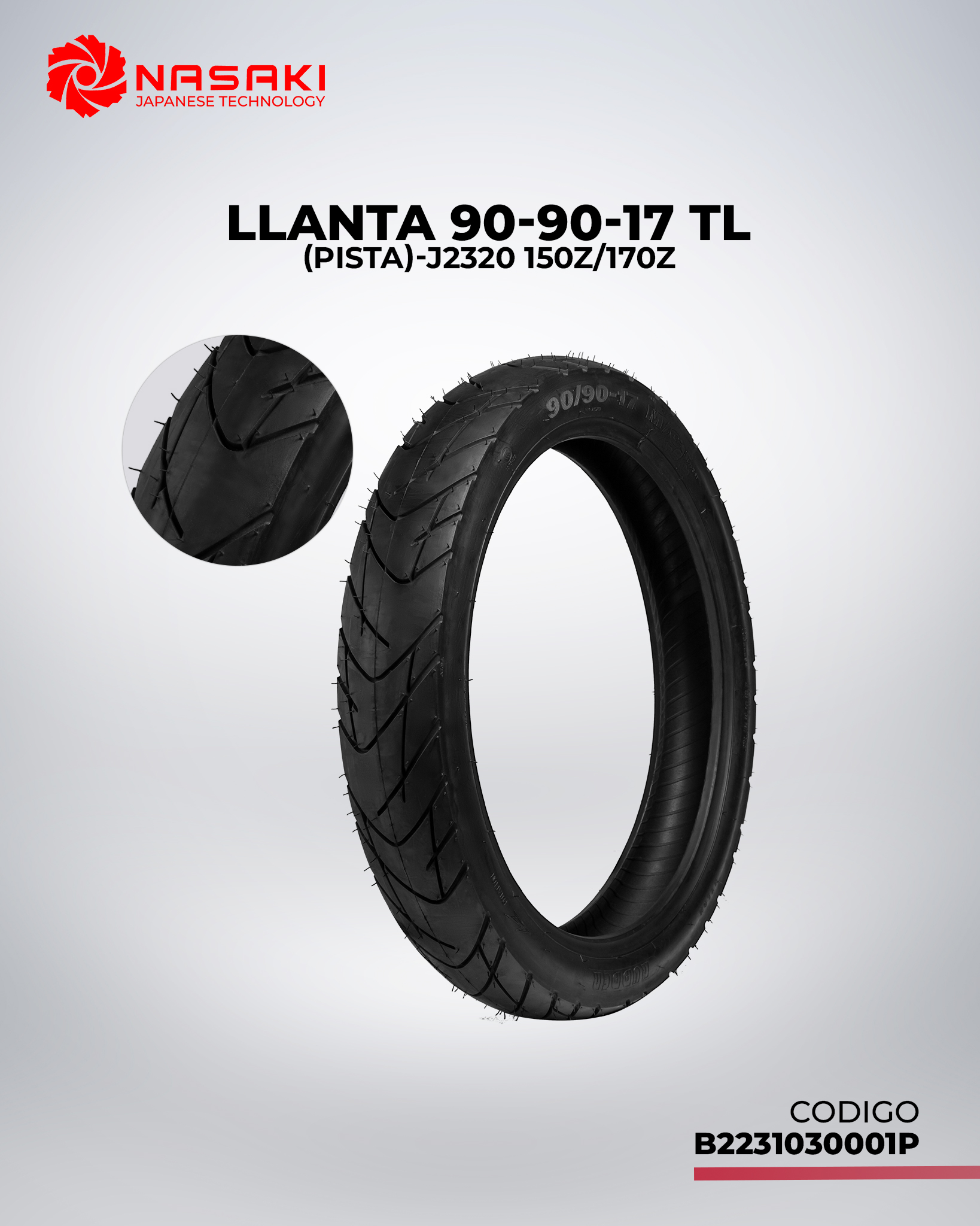 LLANTA 90-90-17 TL J2320