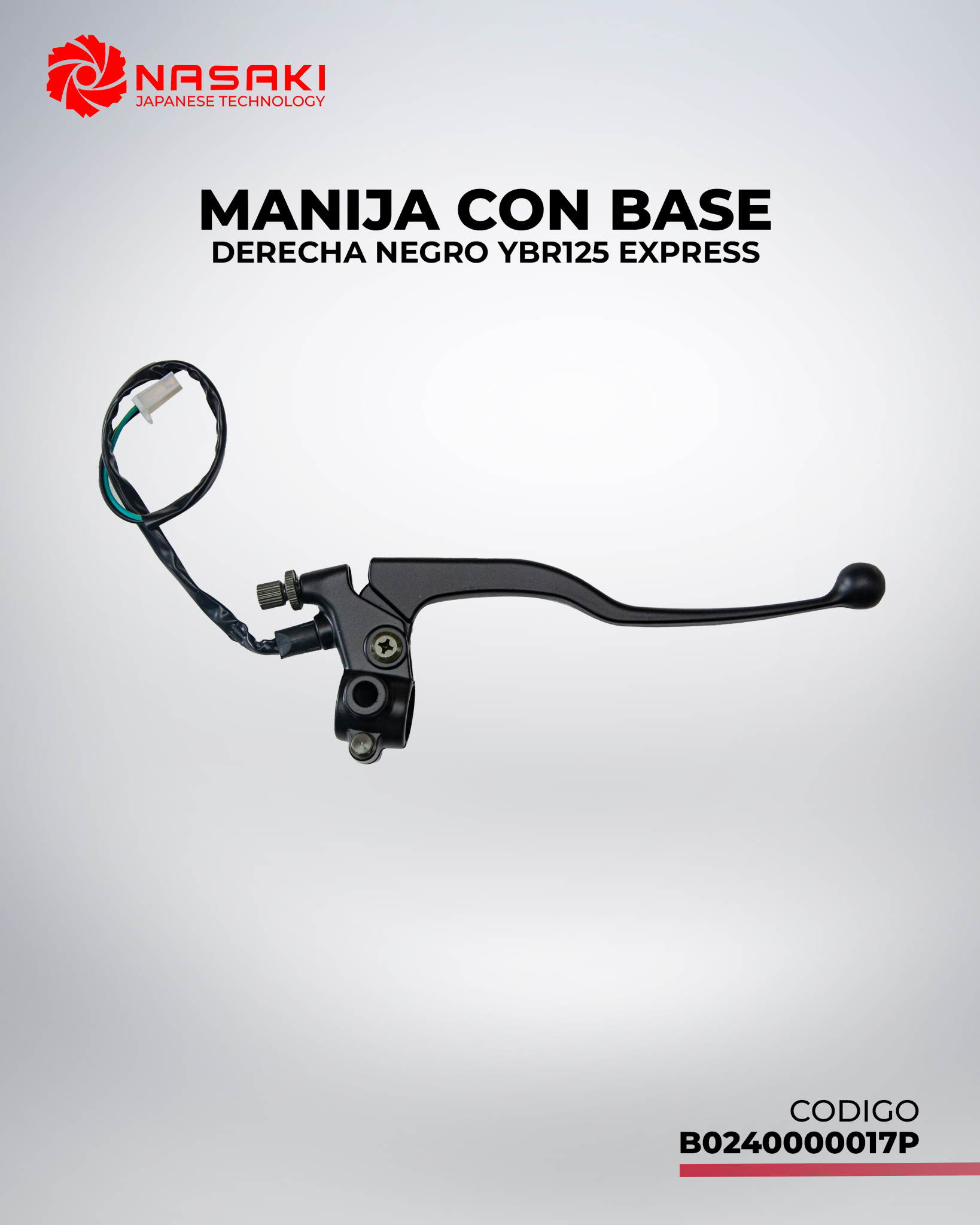 MANIJA CON BASE DERECHO NEGRO YBR125 EXPRESS