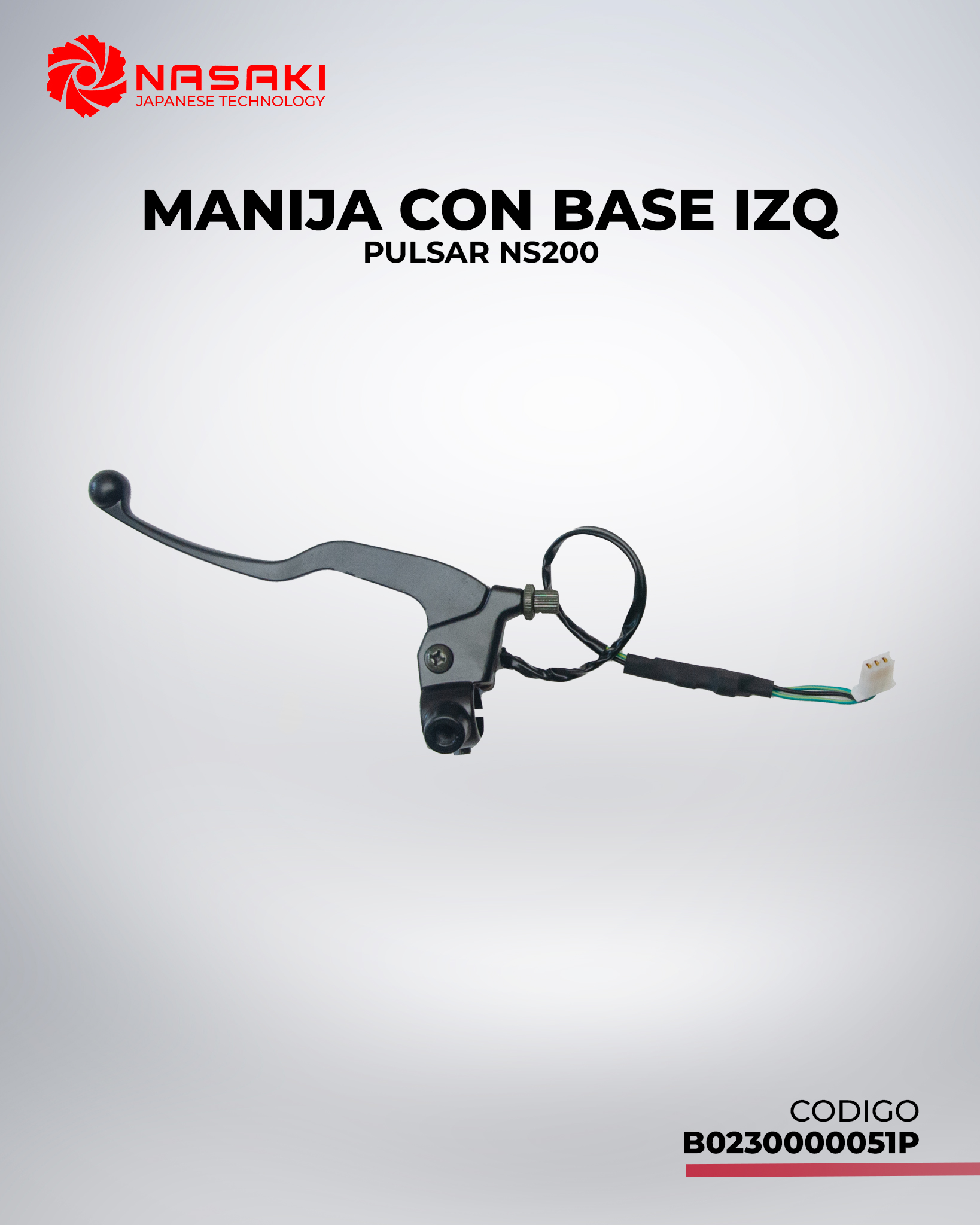 MANIJA CON BASE IZQ DE CLUTCH NEGRO PULSAR200NS