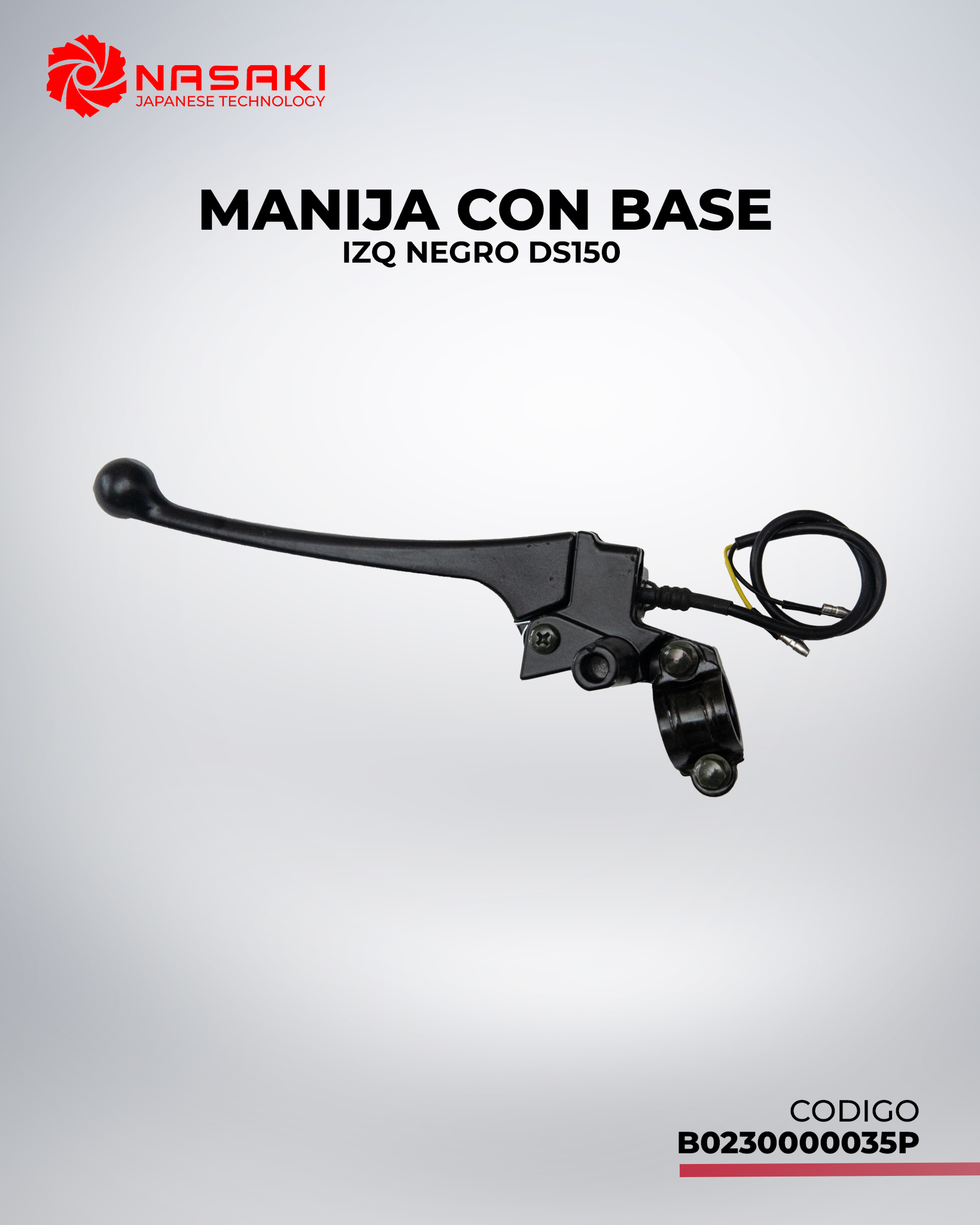 MANIJA CON BASE IZQ DE FRENO NEGRO DS150