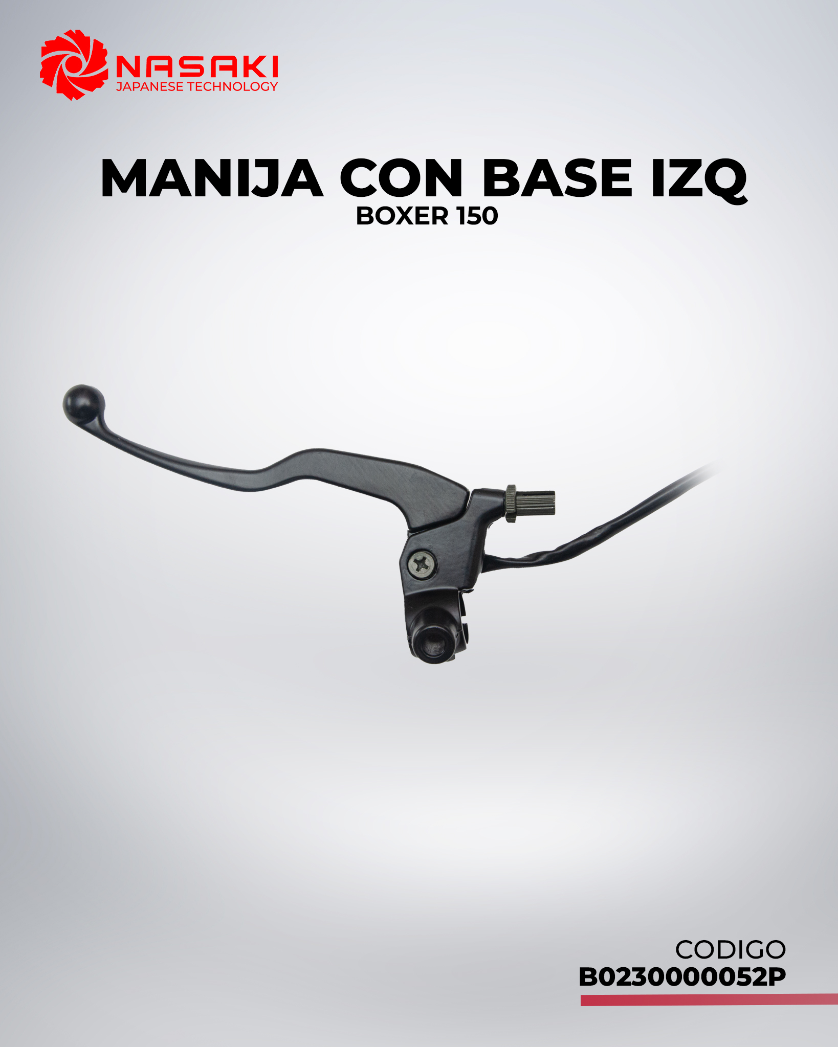 MANIJA CON BASE IZQ NEGRO BOXER 150
