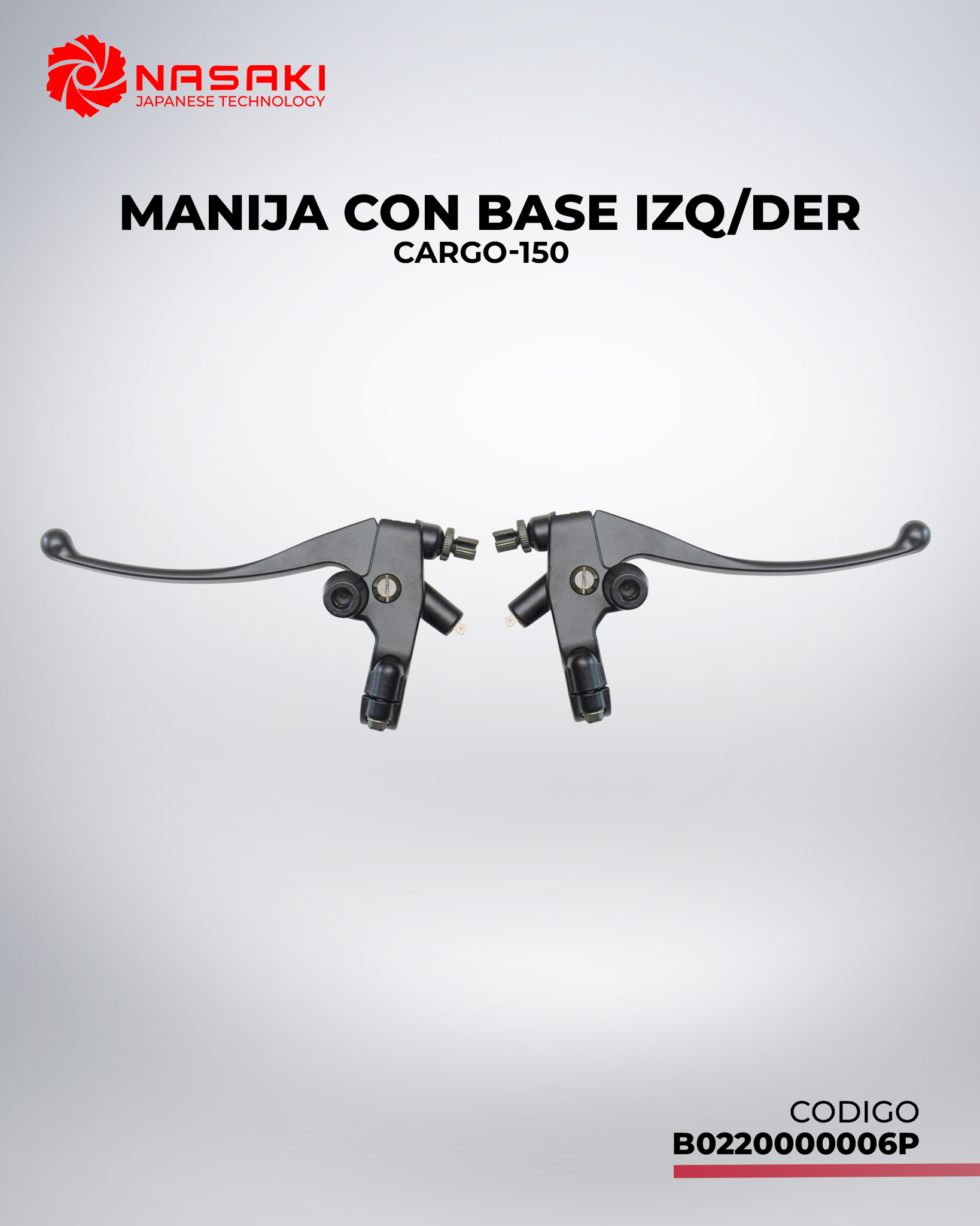 MANIJA CON BASE IZQ/DER NEGRO CARGO-150