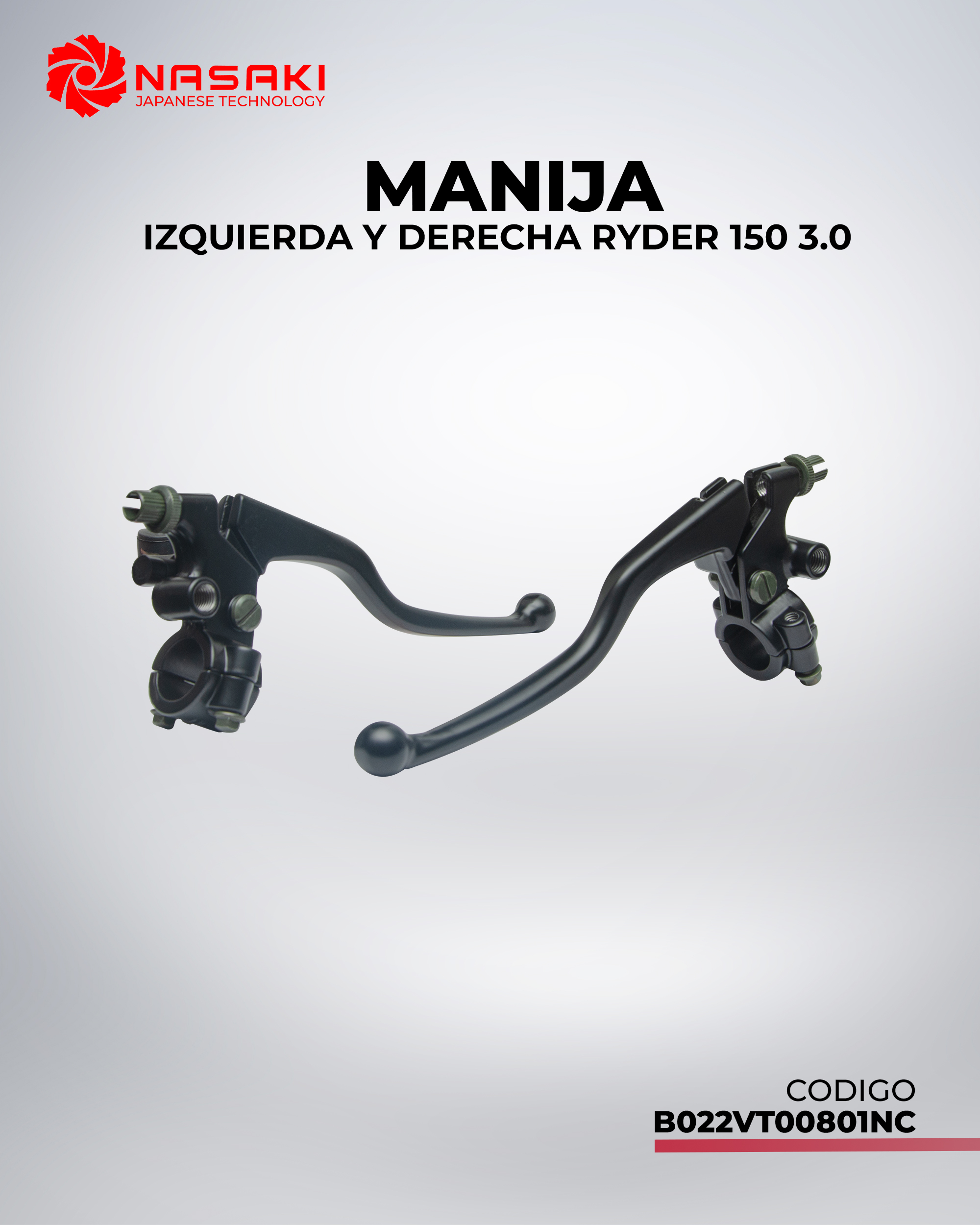 MANIJA IZQ Y DER RYDER 150 3.0