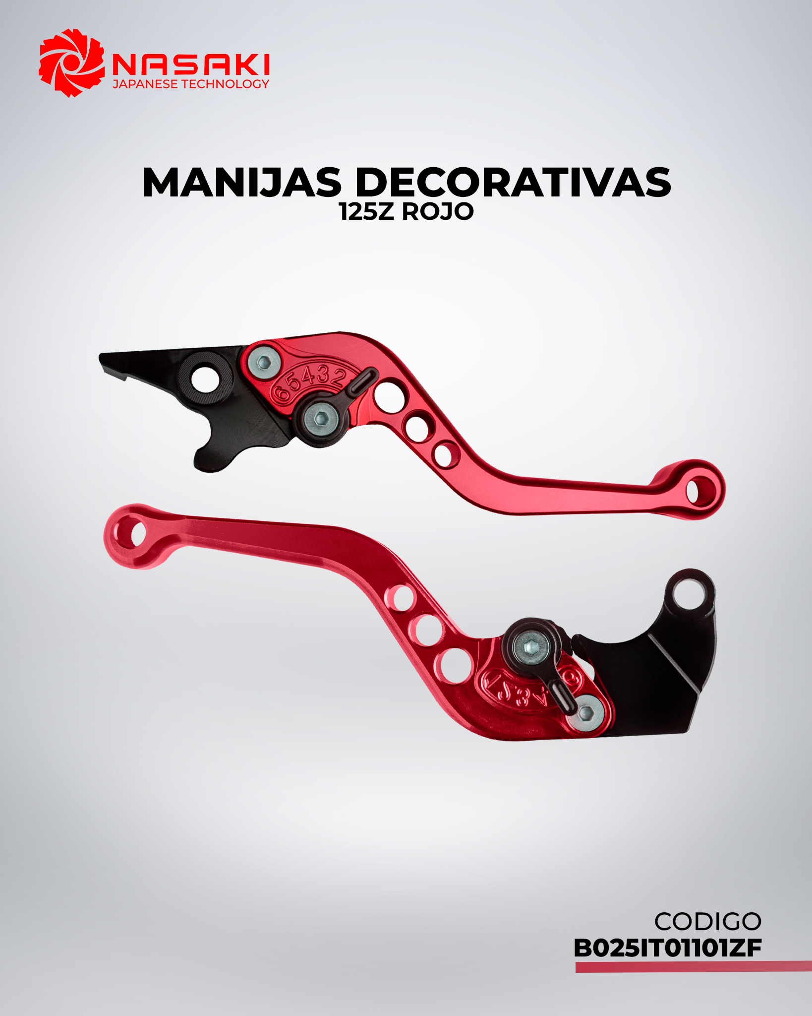 MANIJAS DECORATIVAS ALUMINIO 125Z ROJO