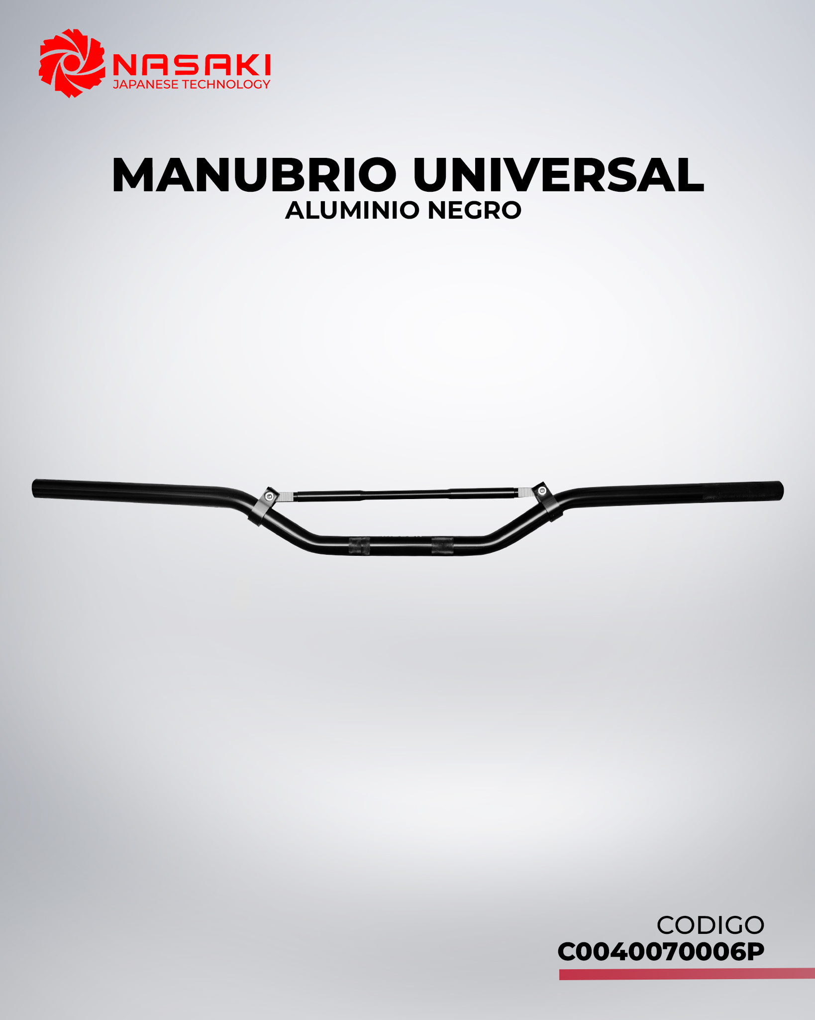 MANUBRIO UNIVERSAL aluminio NEGRO