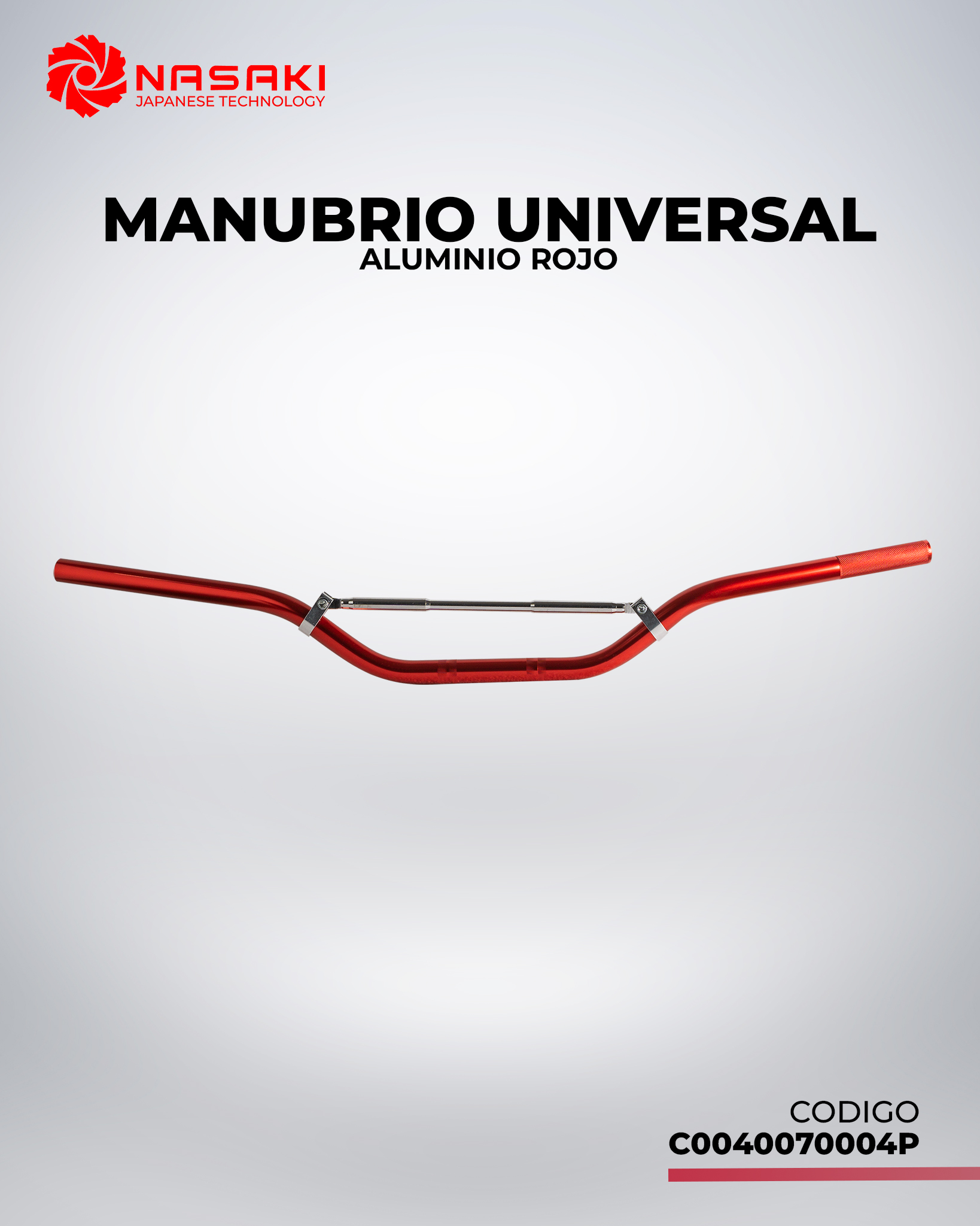 MANUBRIO UNIVERSAL aluminio ROJO