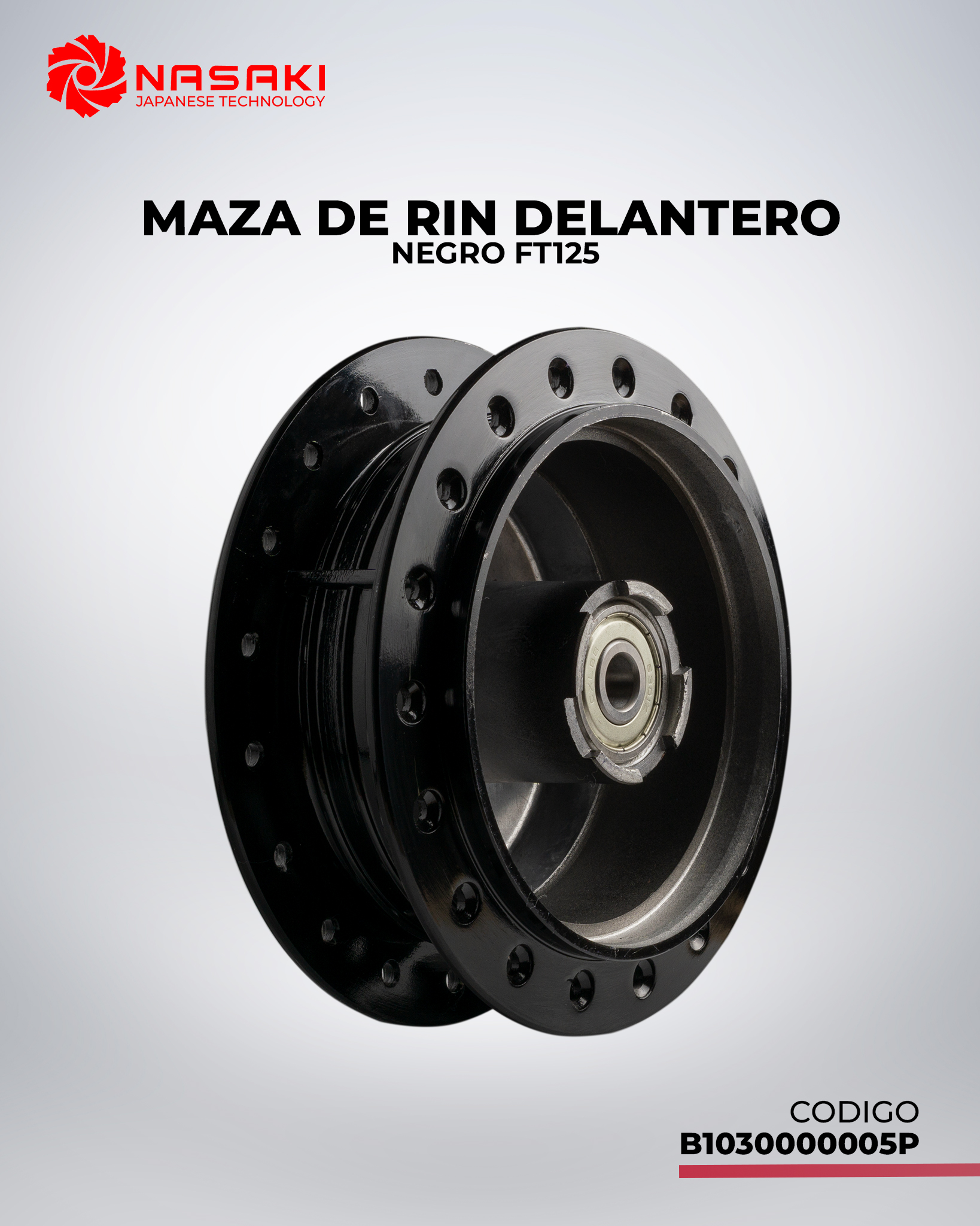 MAZA DE RIN DELANTERO NEGRO FT125