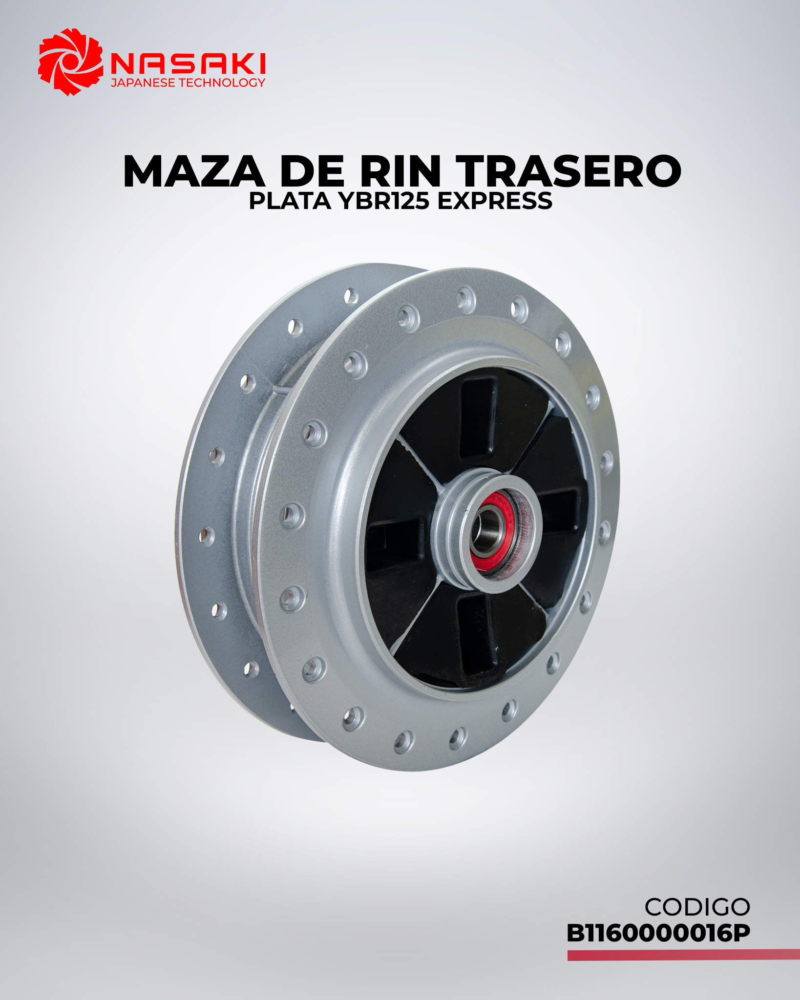 MAZA DE RIN TRASERA PLATA YBR125 EXPRESS