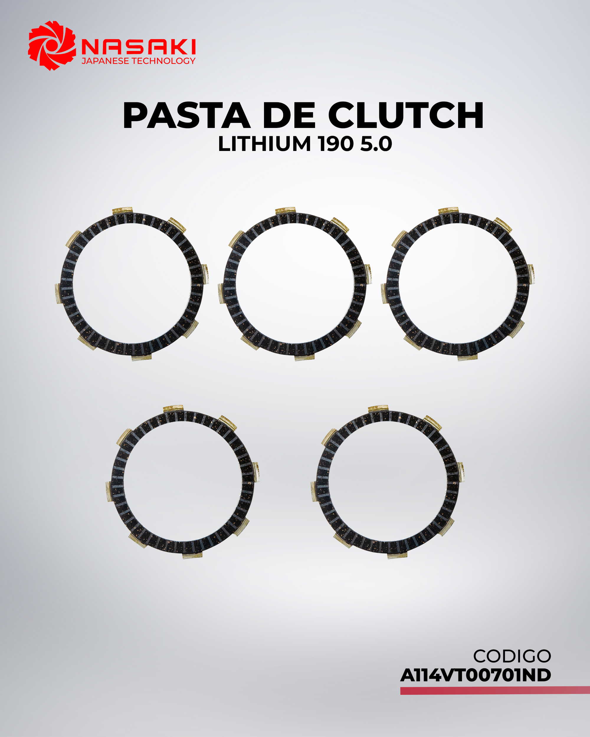 PASTA DE CLUTCH LITHIUM 190 5.0