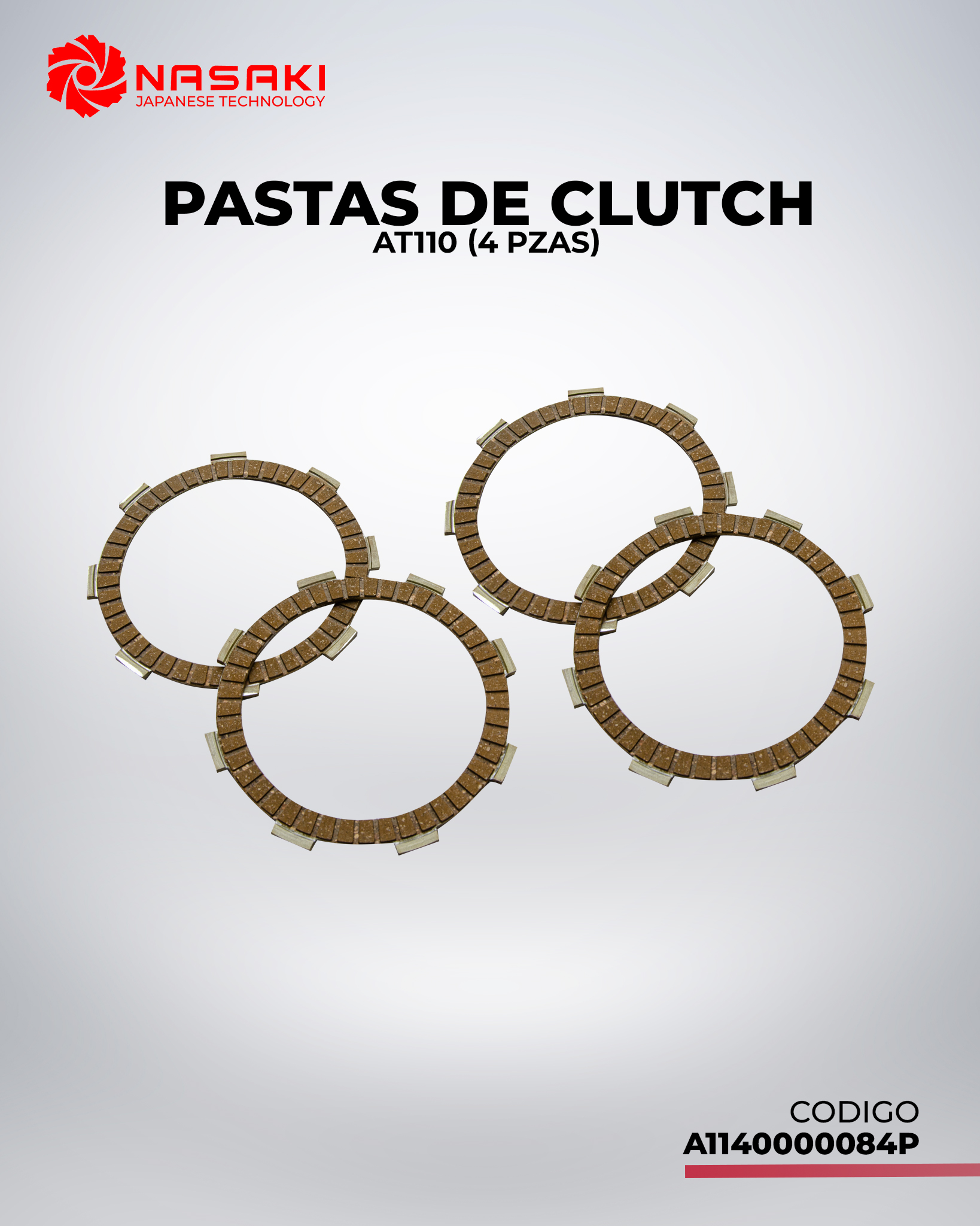 PASTAS DE CLUTCH AT110 (4 PZAS)