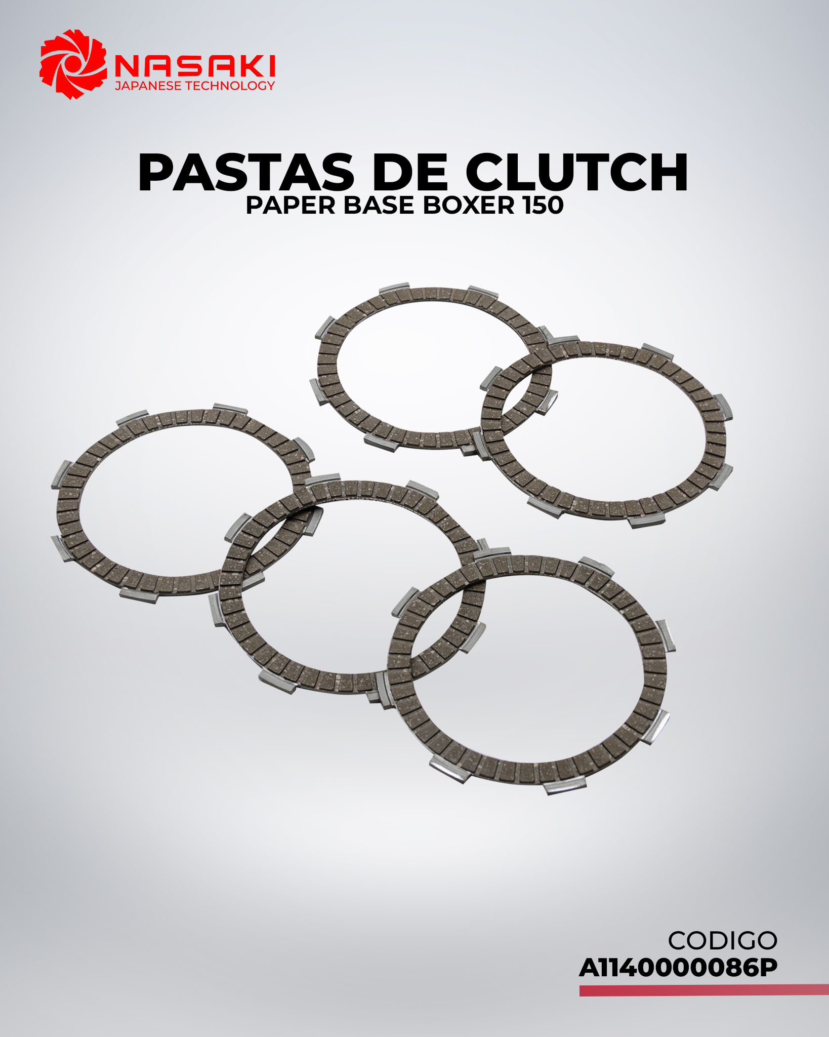 PASTAS DE CLUTCH PAPER BASE BOXER 150