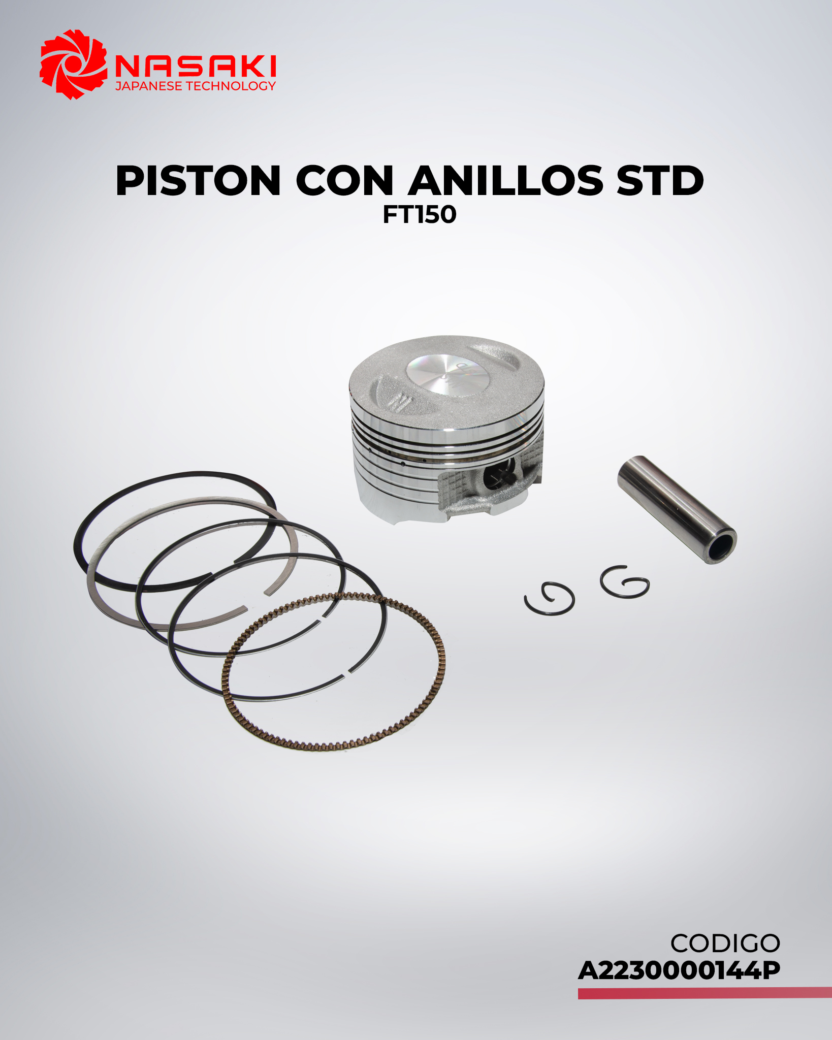 PISTON CON ANILLOS STD FT150