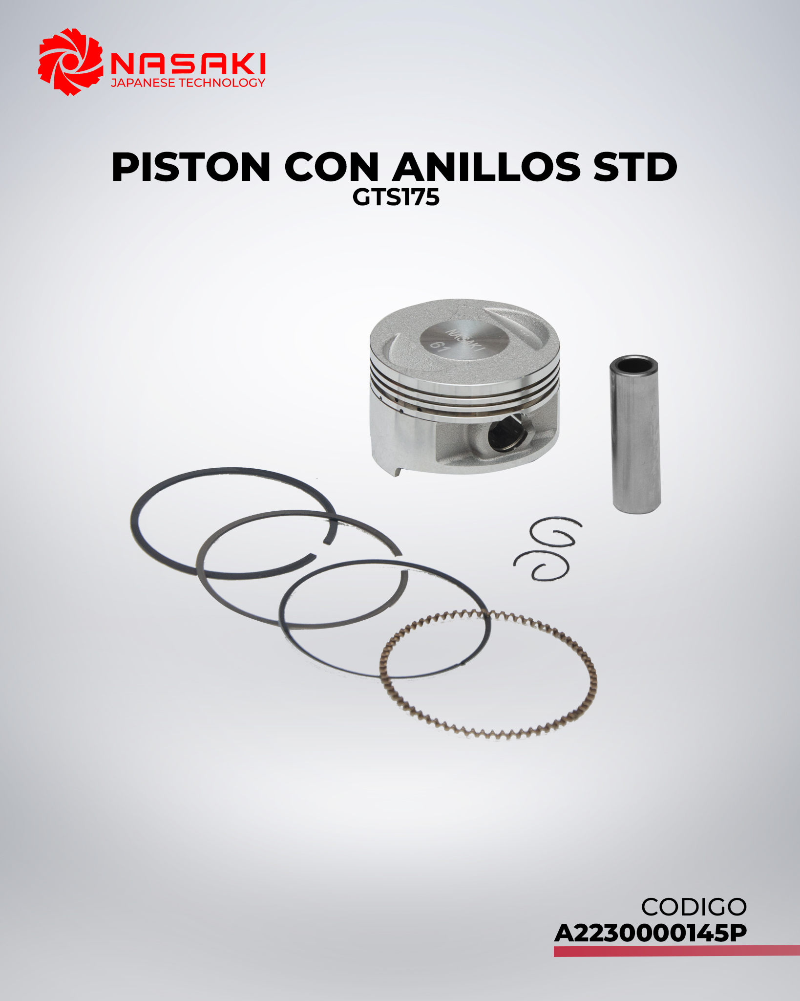 PISTON CON ANILLOS STD GTS175