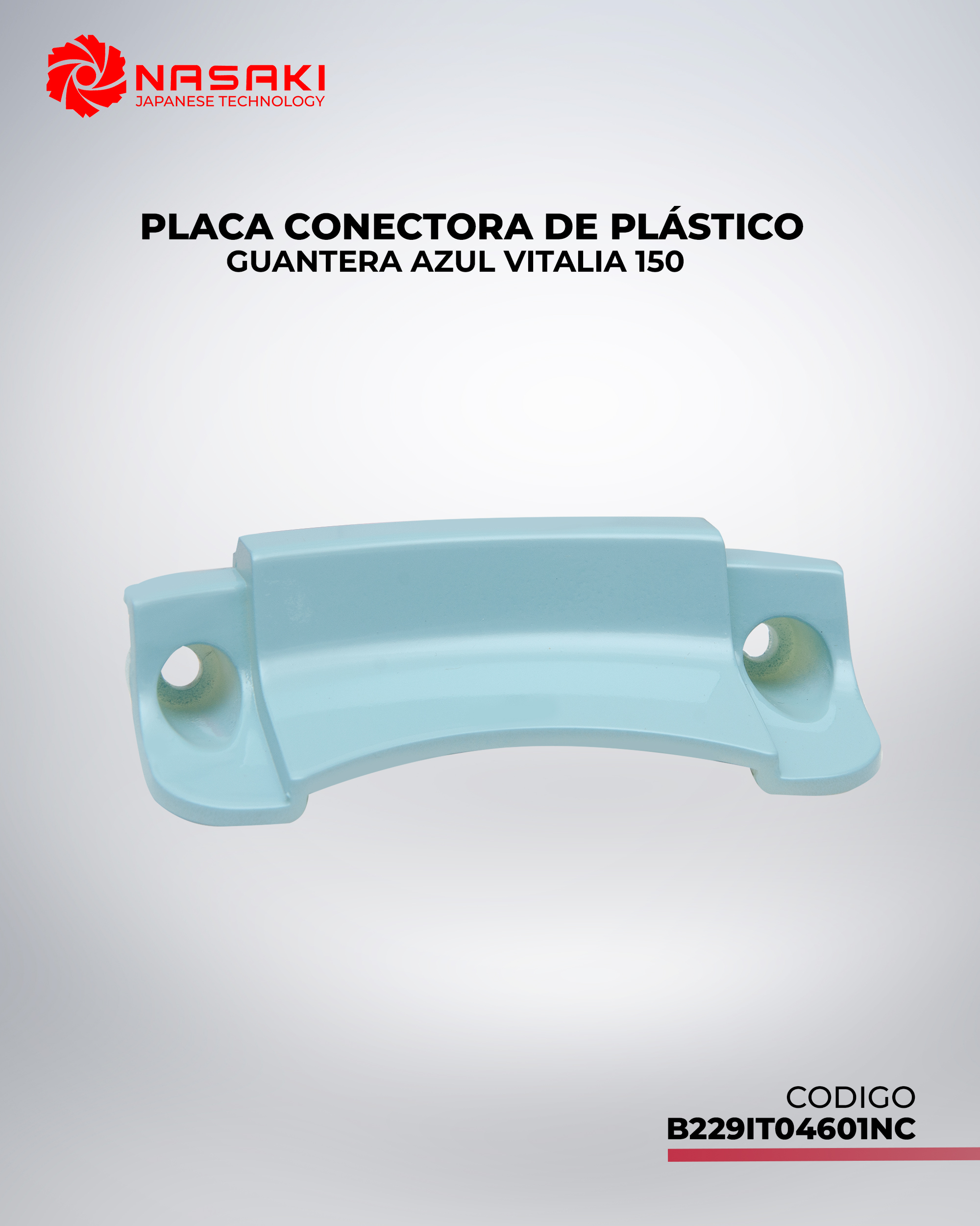 PLACA CONECTORA DE PLASTICO GUANTERA AZUL VITALIA 150
