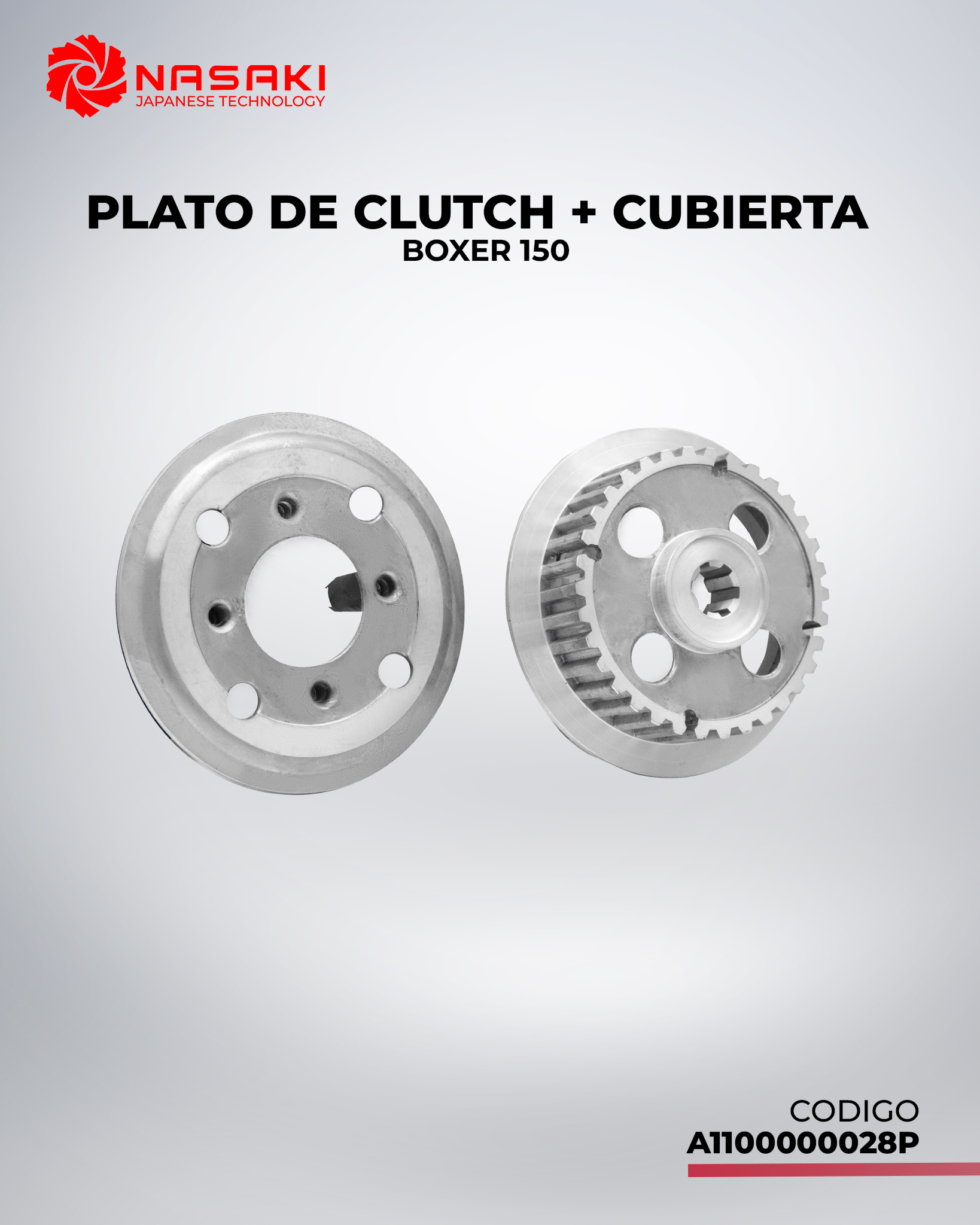 PLATO DE CLUTCH + CUBIERTA BOXER 150