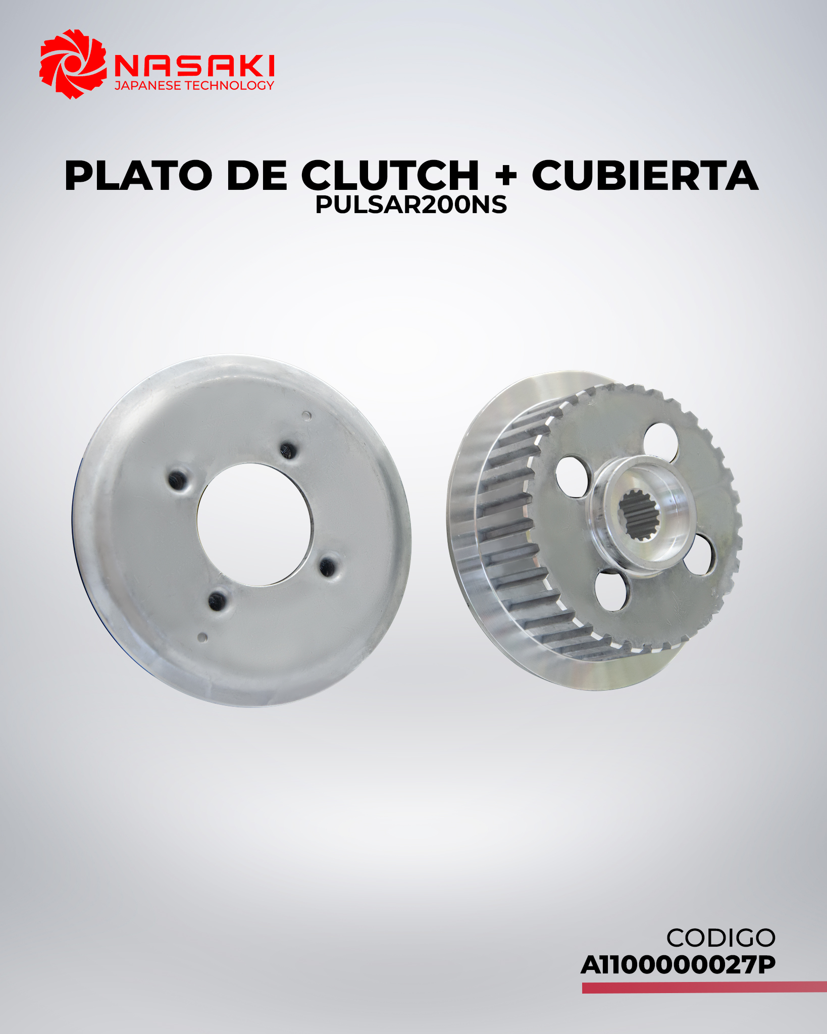 PLATO DE CLUTCH + CUBIERTA PULSAR200NS