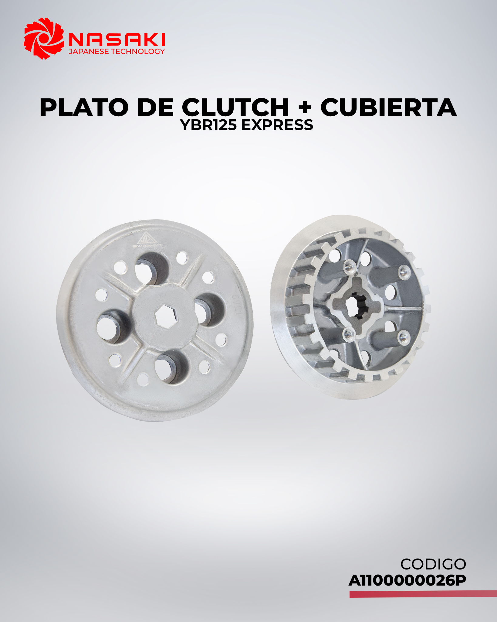 PLATO DE CLUTCH + CUBIERTA YBR125 EXPRESS