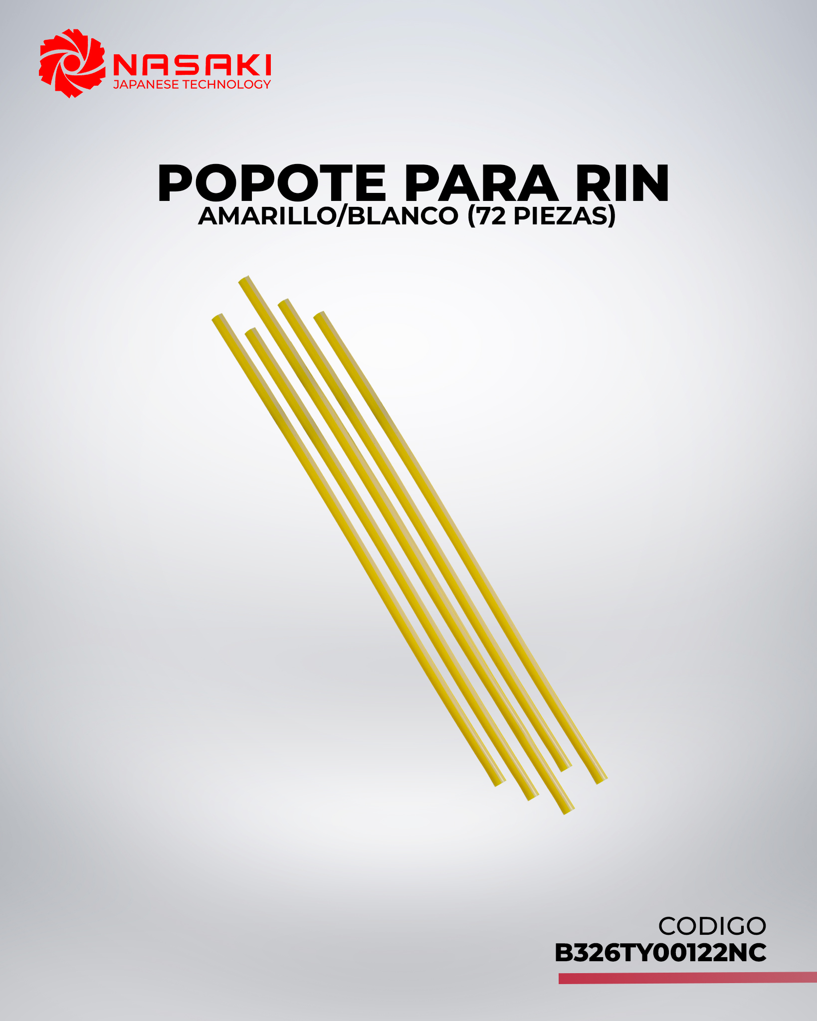 POPOTE PARA RIN AMARILLO/BLANCO (72 PIEZAS)