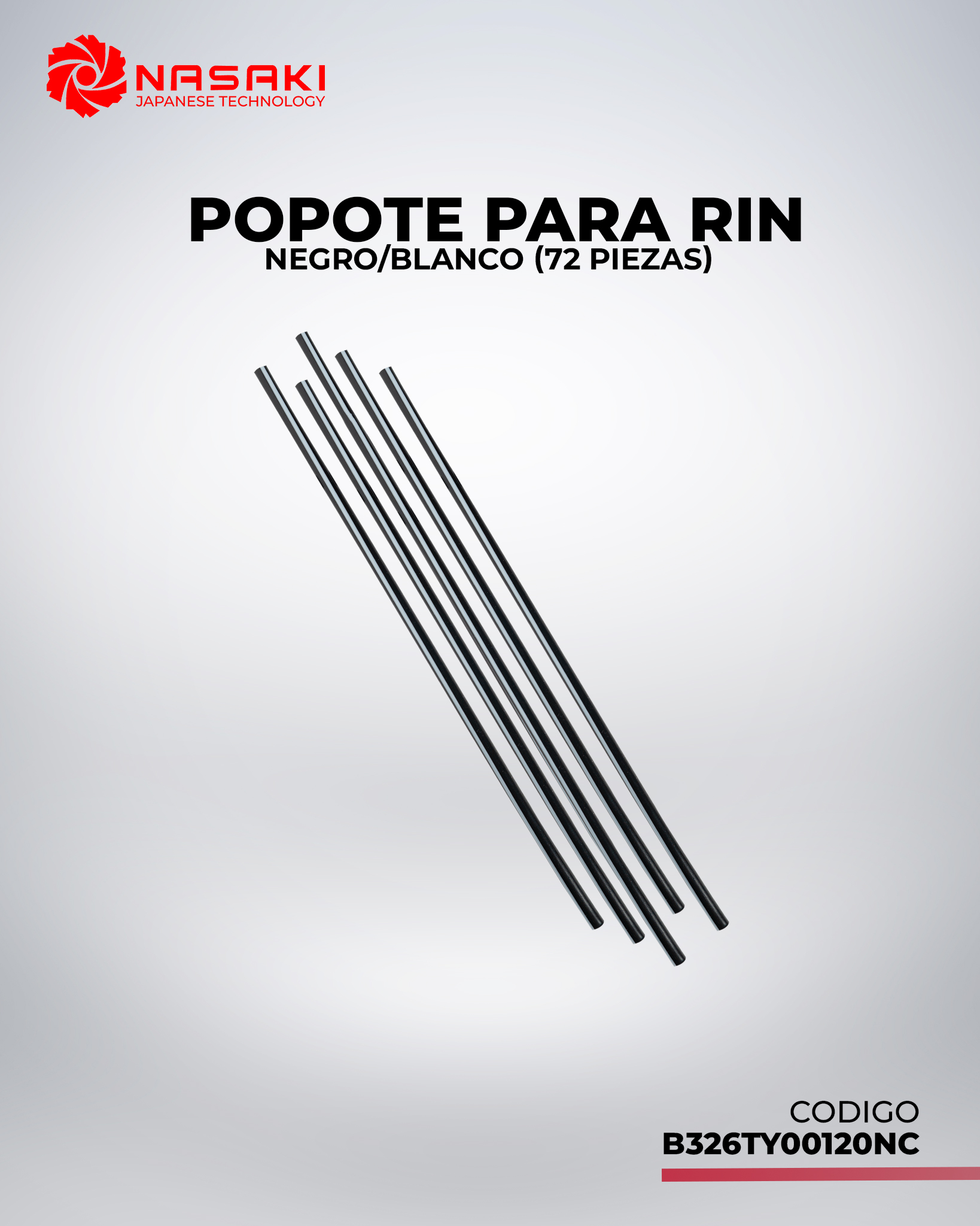 POPOTE PARA RIN NEGRO/BLANCO (72 PIEZAS)