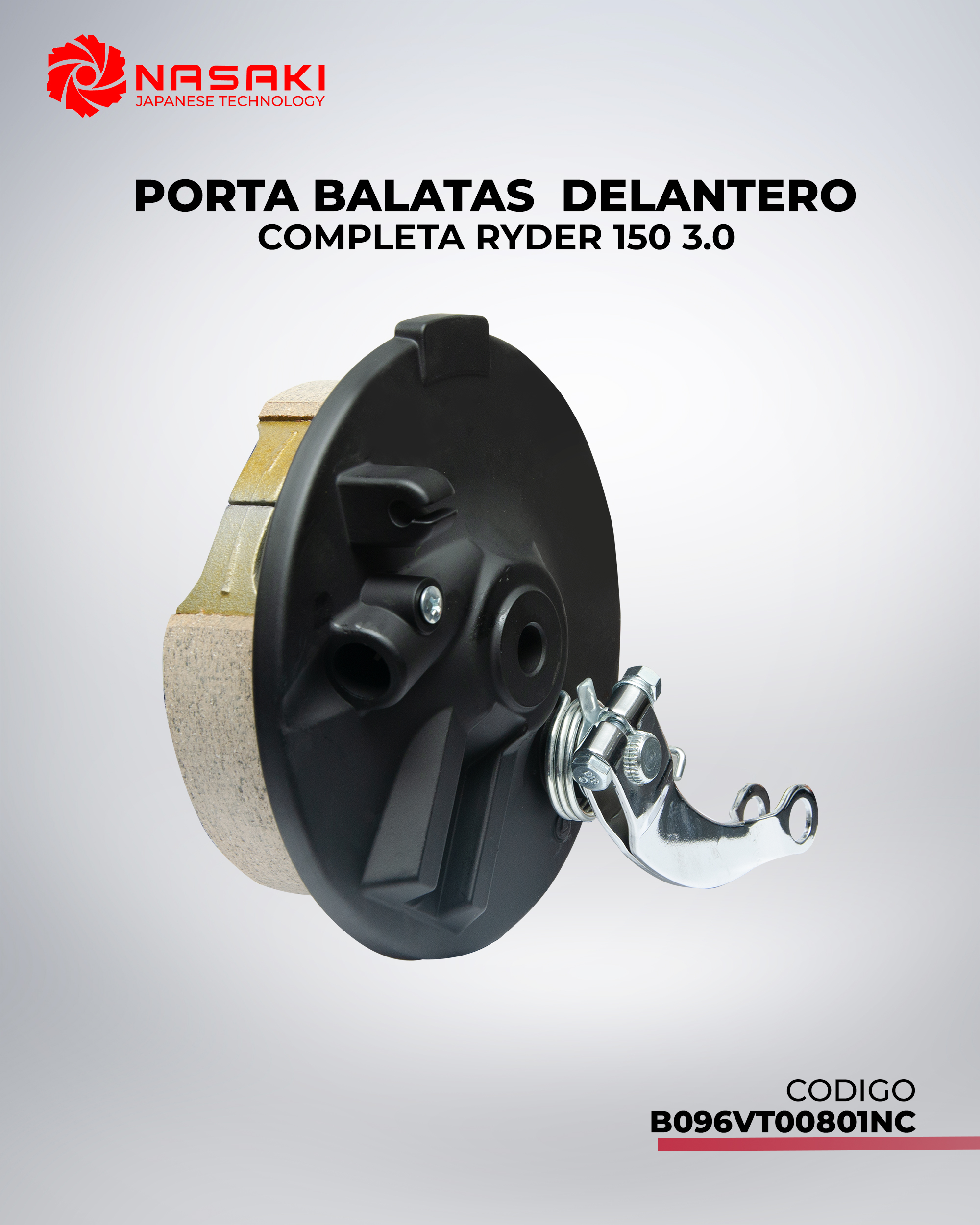 PORTA BALATAS DELANTERO COMPLETA RYDER 150 3.0