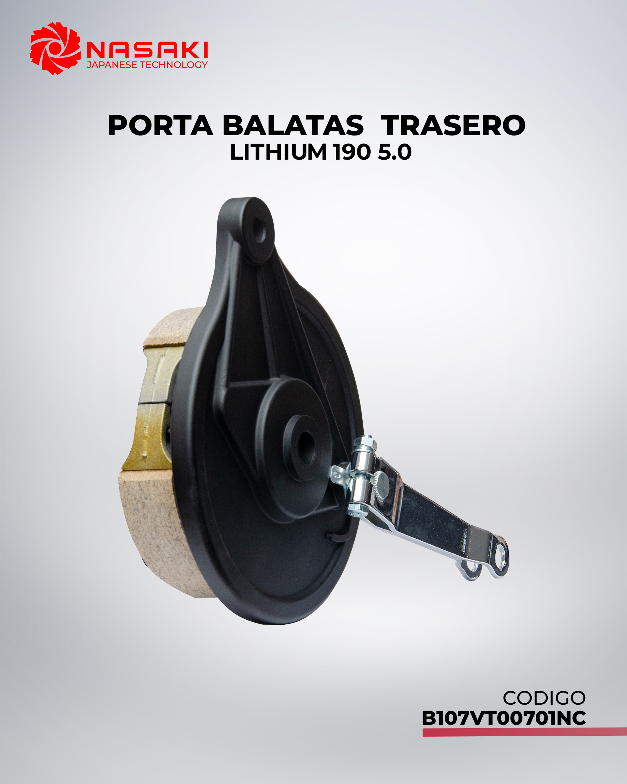 PORTA BALATAS TRASERO LITHIUM 190 5.0