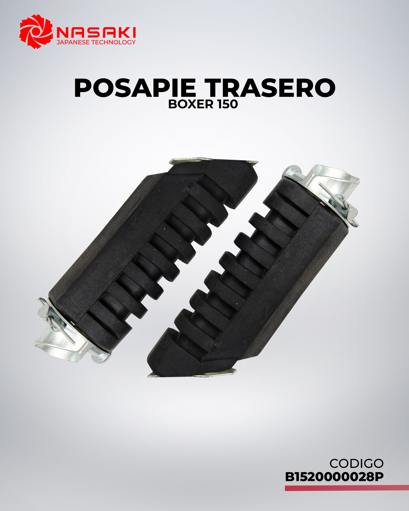 POSAPIE PASAJERO TRASERO BOXER 150