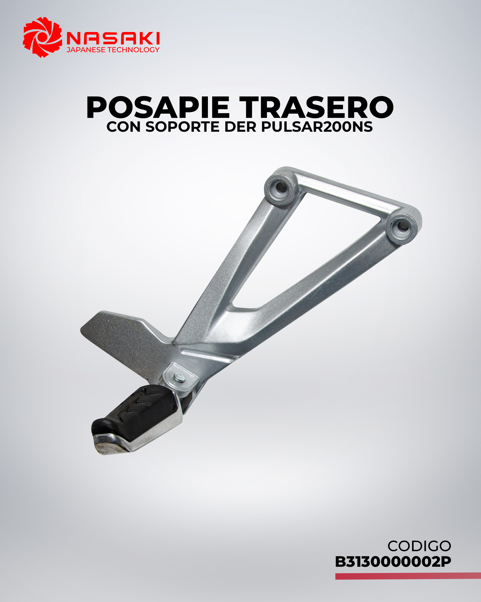 POSAPIE TRASERO CON SOPORTE DER PULSAR200NS
