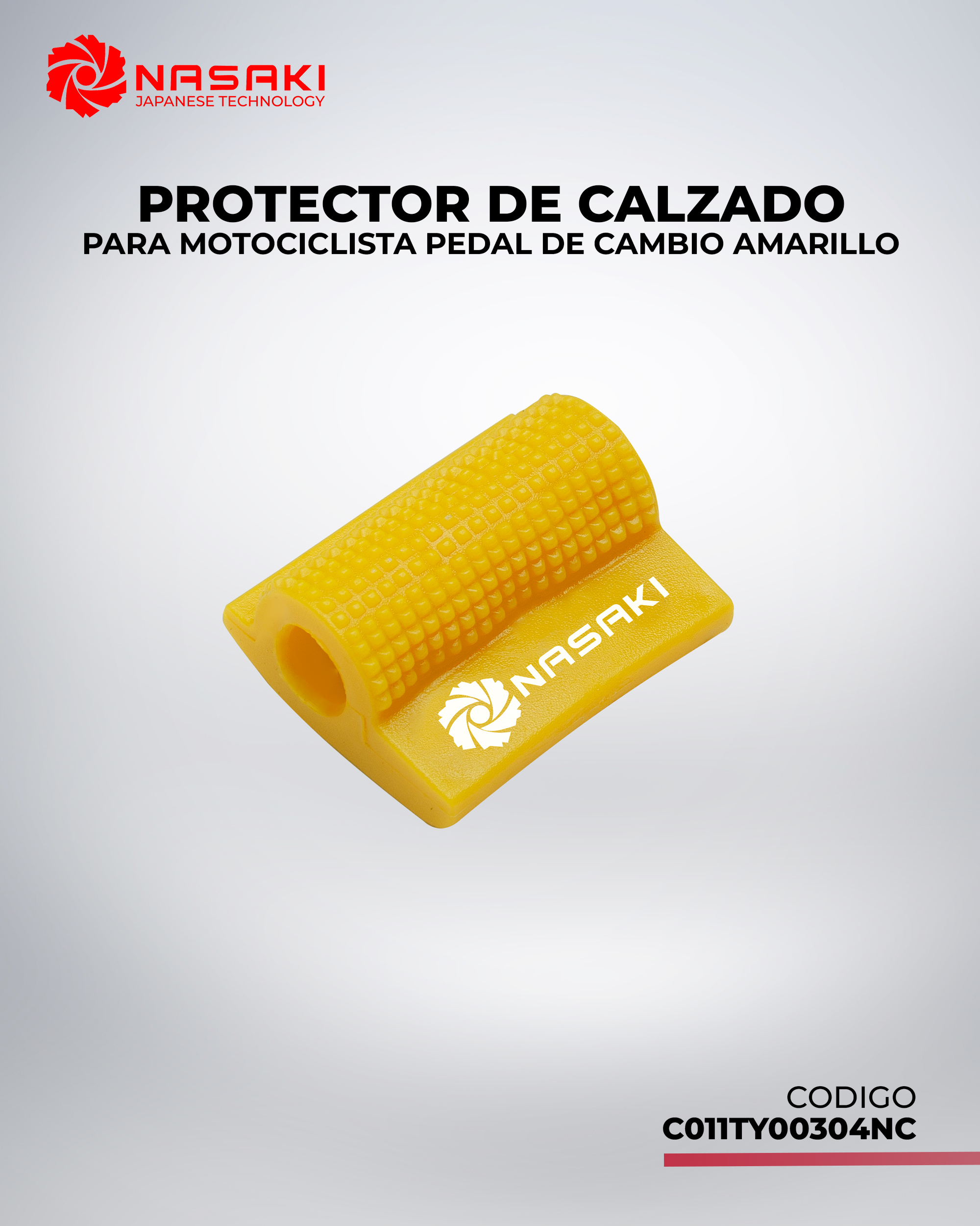 PROTECTOR DE CALZADO PARA MOTOCICLISTA PEDAL DE CAMBIO AMARILLO UNIVERSAL
