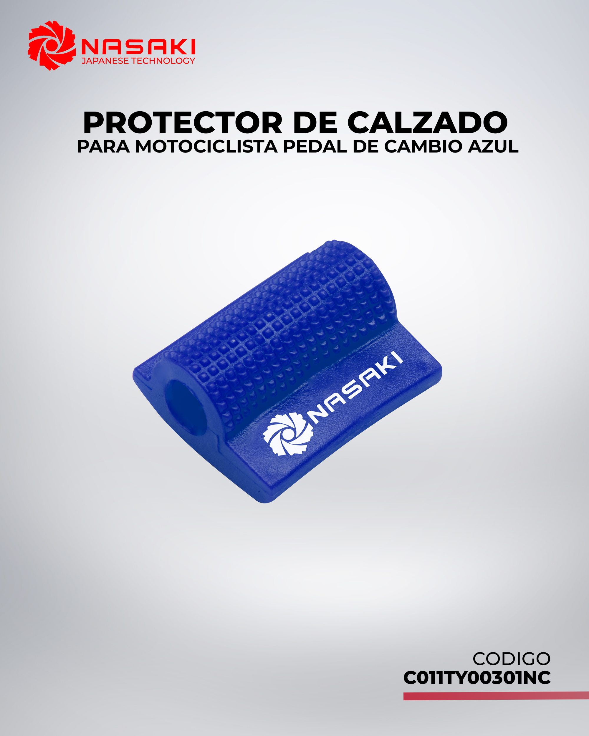 PROTECTOR DE CALZADO PARA MOTOCICLISTA PEDAL DE CAMBIO AZUL UNIVERSAL