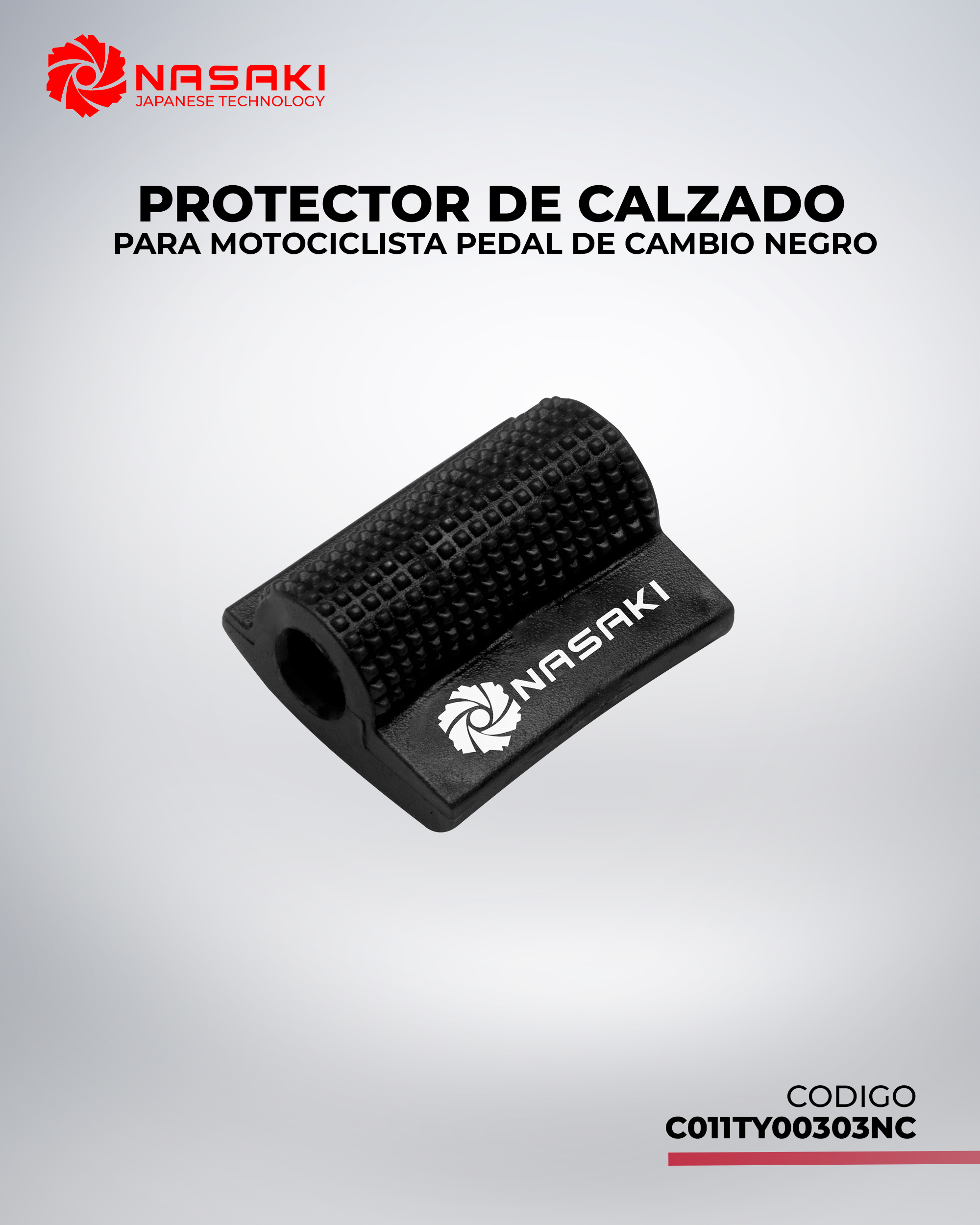 PROTECTOR DE CALZADO PARA MOTOCICLISTA PEDAL DE CAMBIO NEGRO UNIVERSAL
