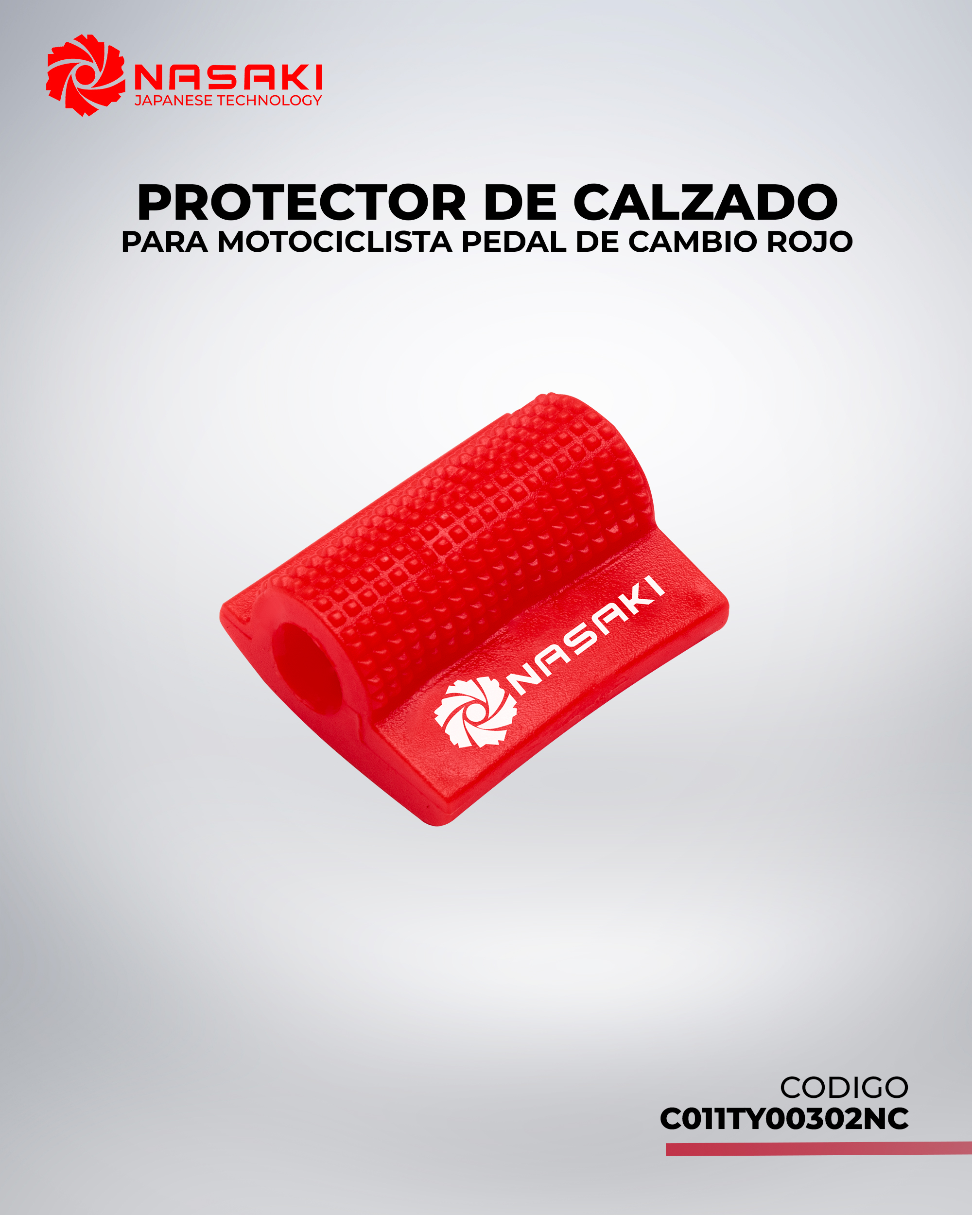 PROTECTOR DE CALZADO PARA MOTOCICLISTA PEDAL DE CAMBIO ROJO UNIVERSAL