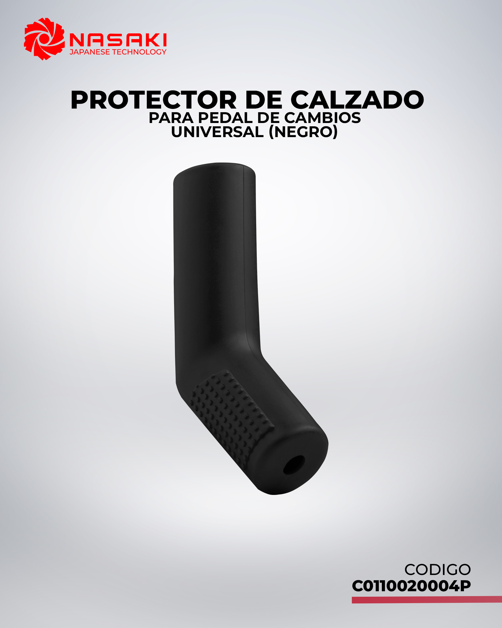 PROTECTOR DE CALZADO PARA MOTOCICLISTA PEDAL DE CAMBIOS  NEGRO