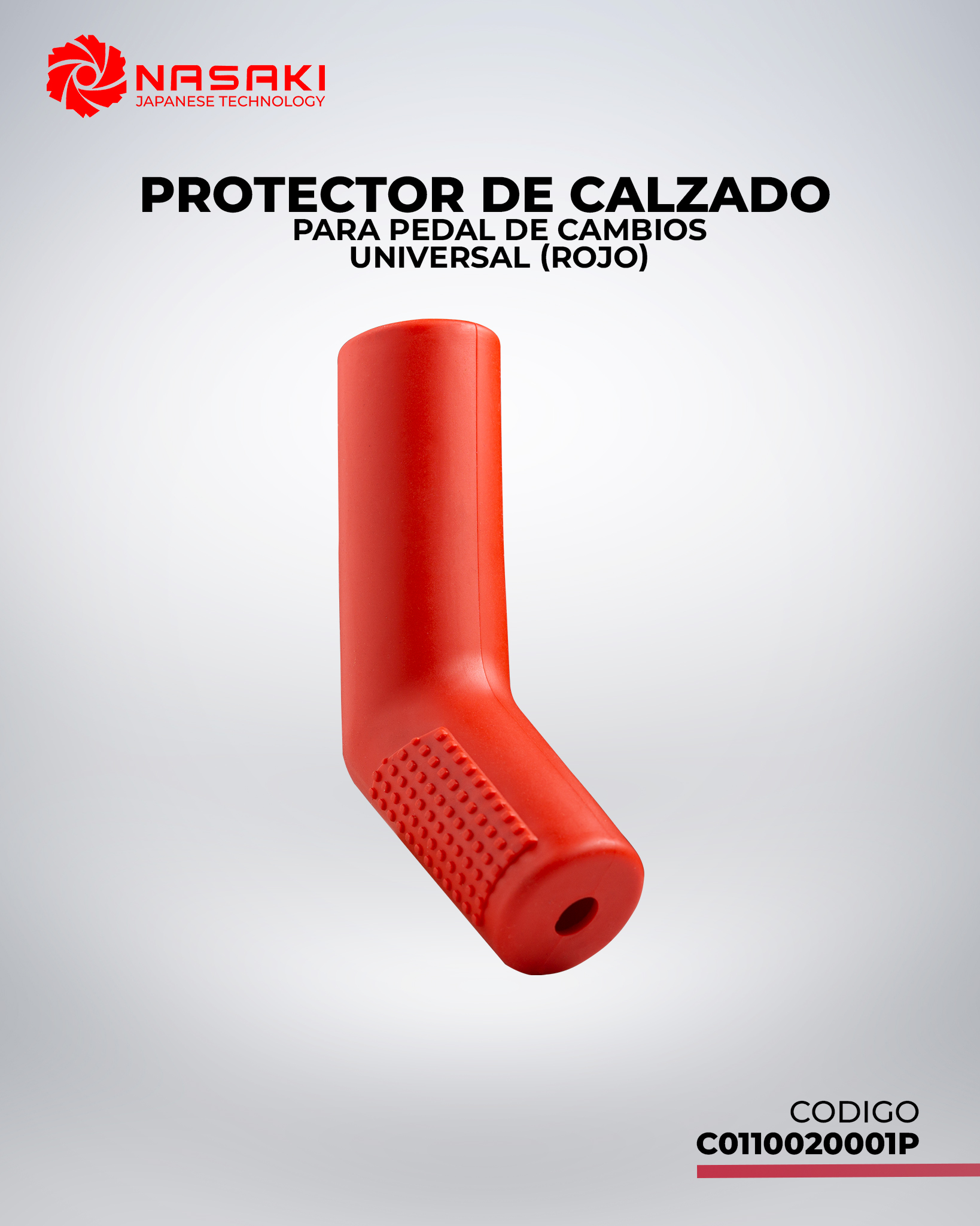 PROTECTOR DE CALZADO PARA MOTOCICLISTA PEDAL DE CAMBIOS  ROJO