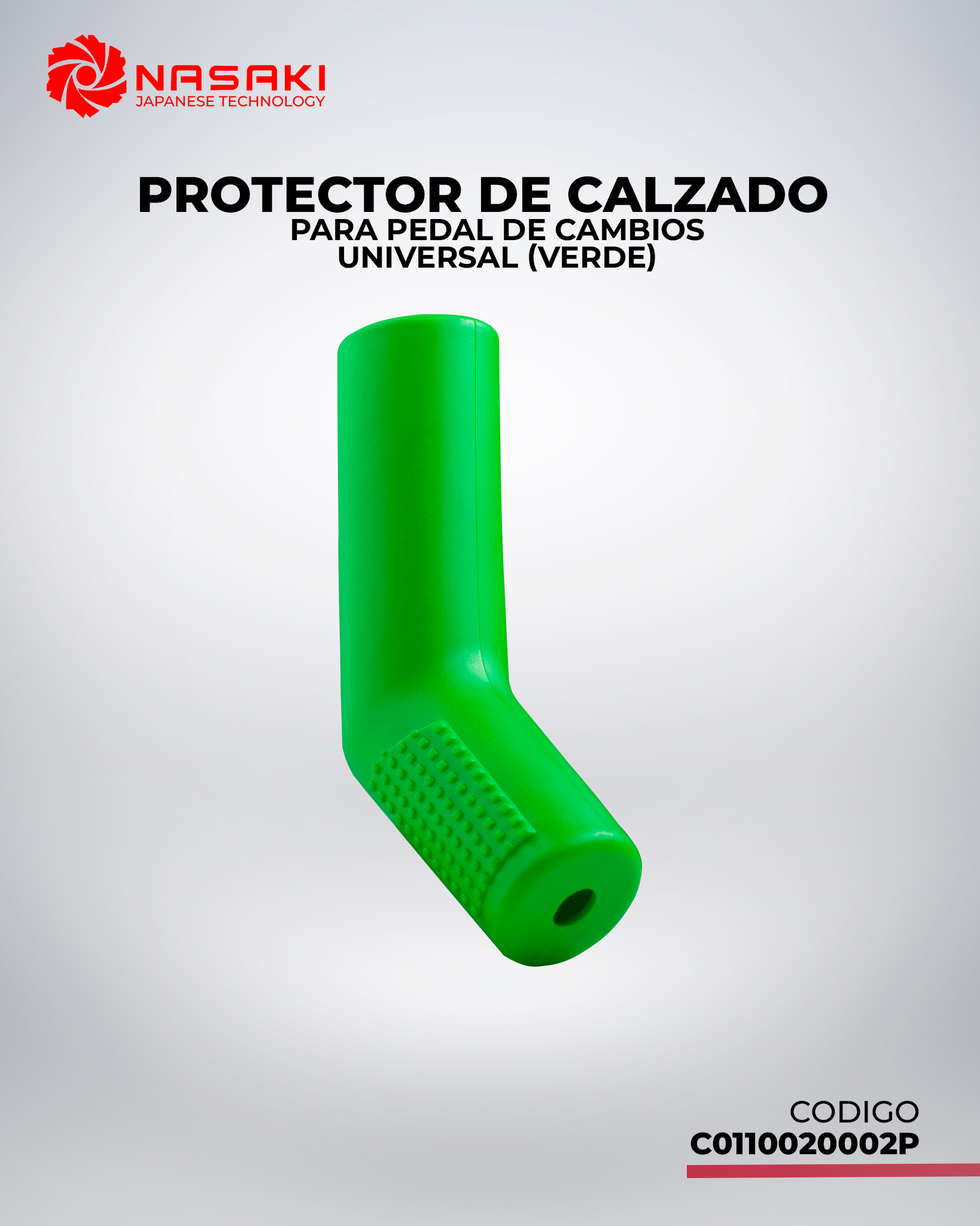 PROTECTOR DE CALZADO PARA MOTOCICLISTA PEDAL DE CAMBIOS  VERDE