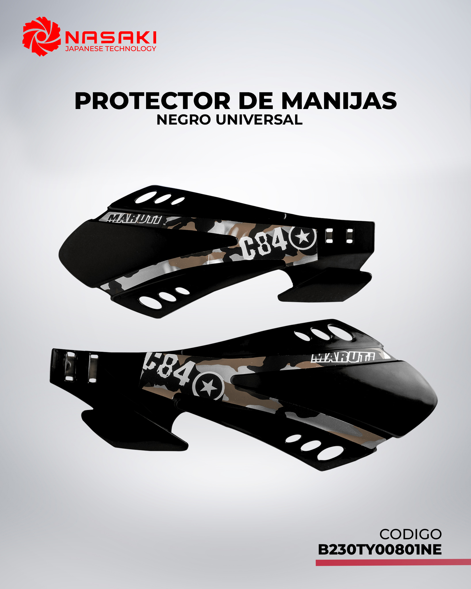 PROTECTOR DE MANIJAS UNIVERSAL NEGRO
