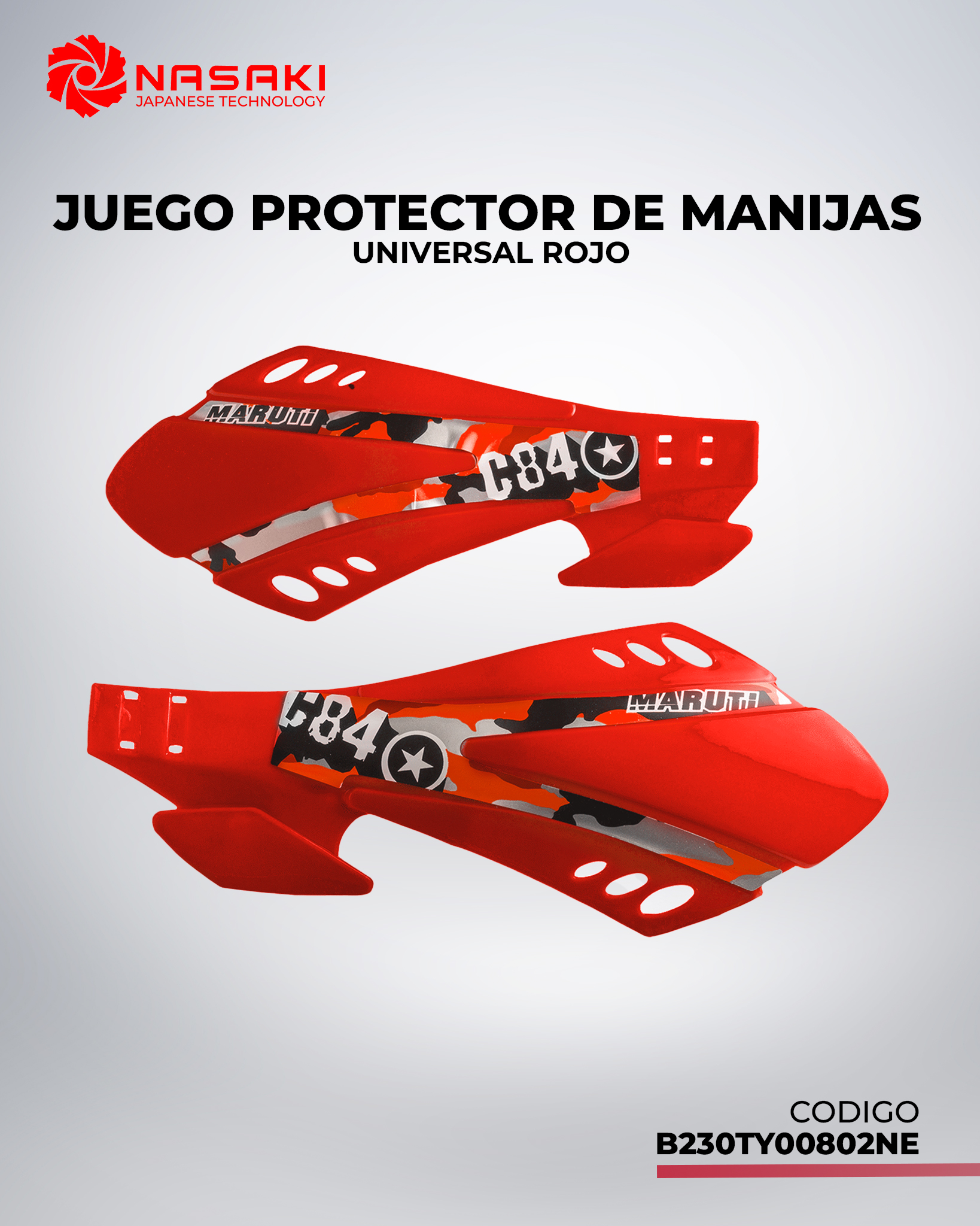 PROTECTOR DE MANIJAS UNIVERSAL ROJO