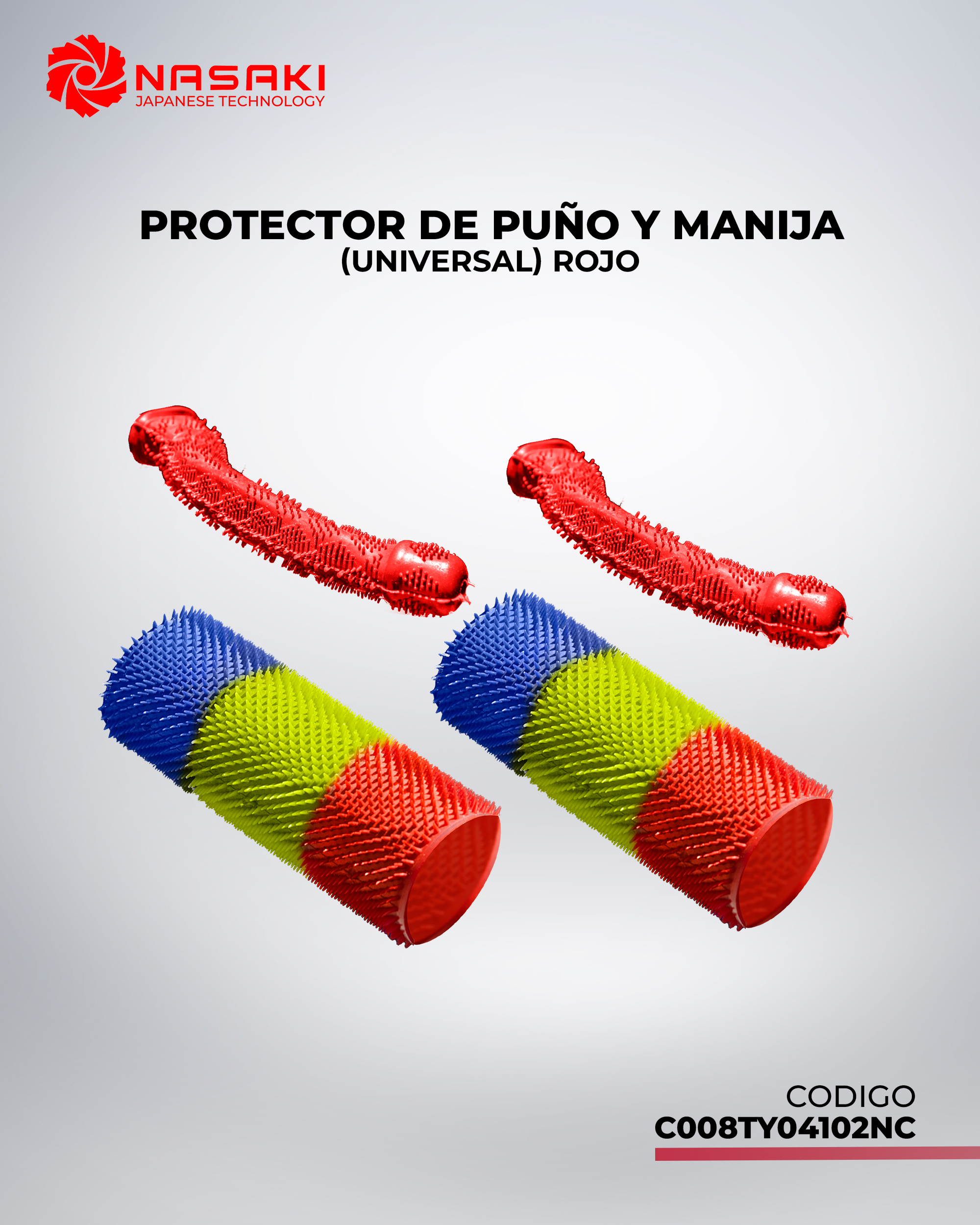 PROTECTOR DE PUÑO Y MANIJA UNIVERSAL ROJO